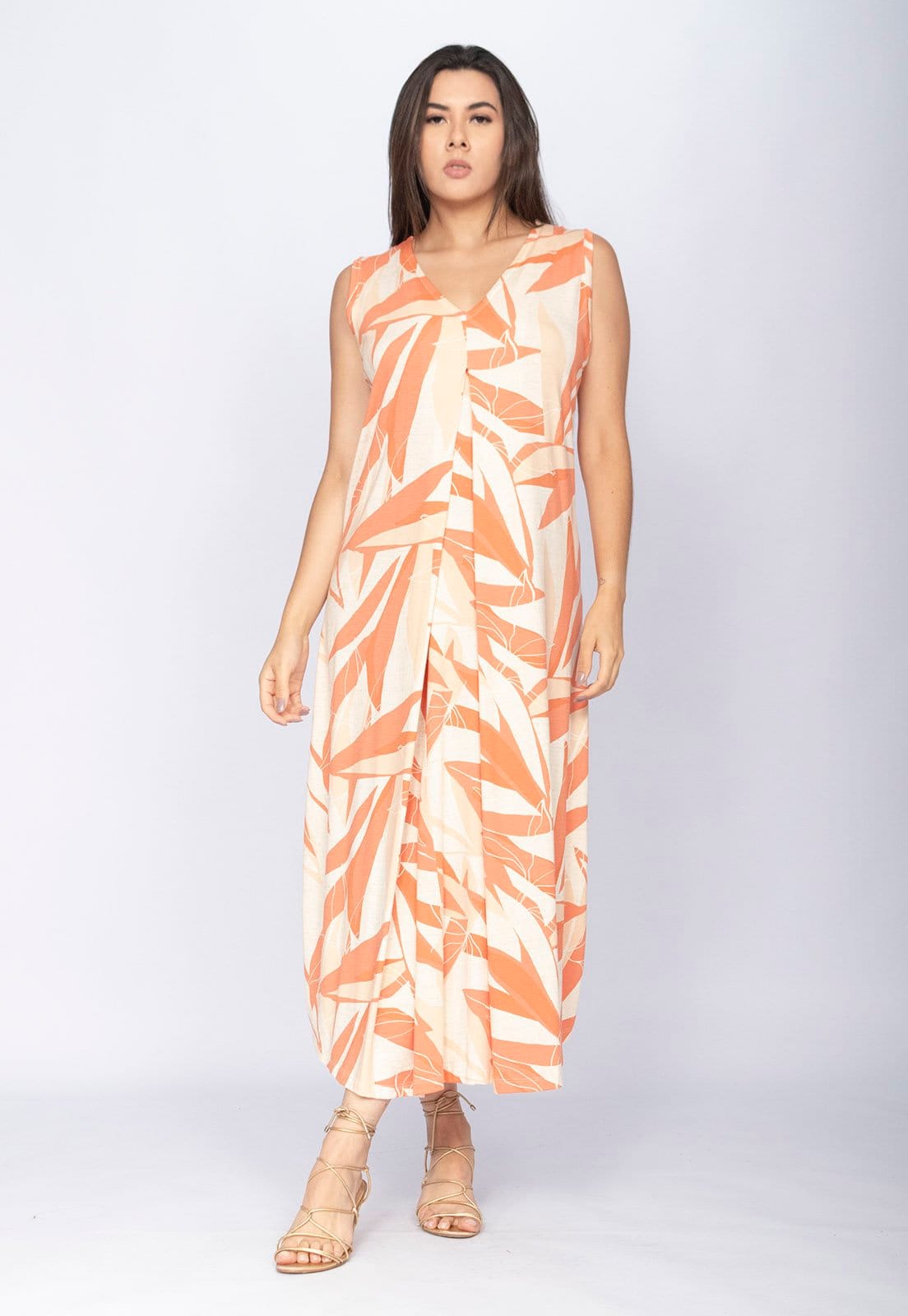 Vestido CabanaFree Longo Acará Malha Estampa Selvagem