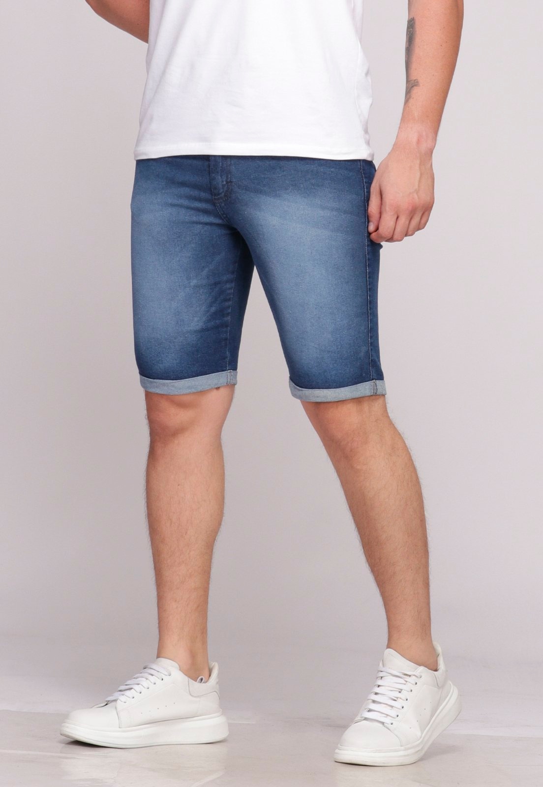 Imagem principal Bermuda Masculina Jeans Elastano Passeio 7919 Macaw azul/azul marinho azul