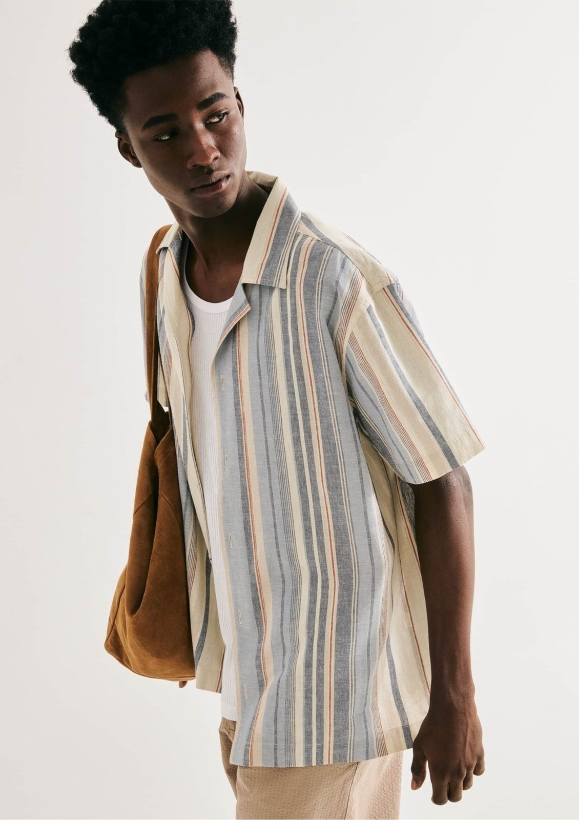 Imagem principal Camiseta Masculina Comfort Com Linho Hering azul