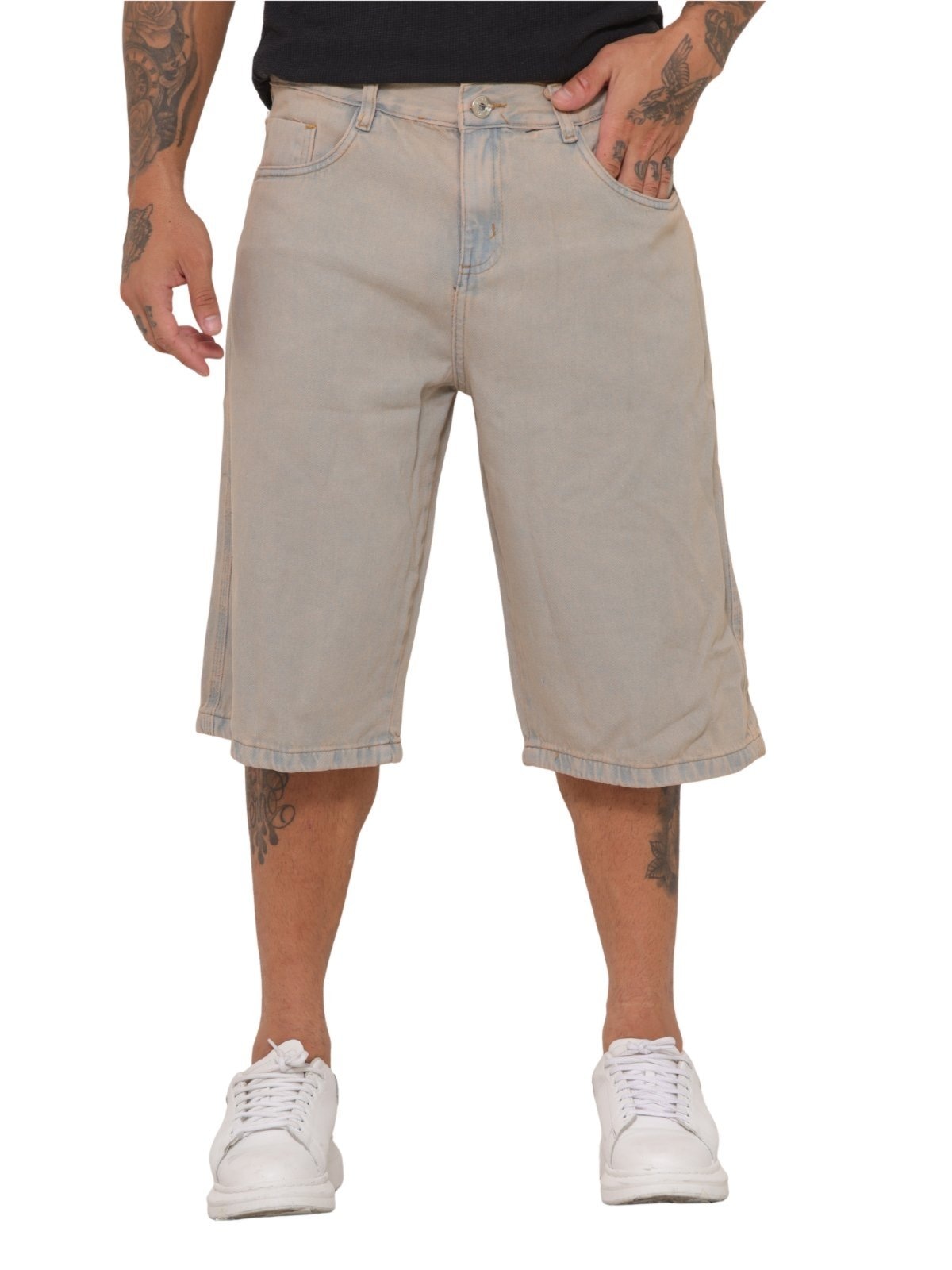 Imagem principal Bermuda Masculina Jeans Light Jorts Com Manchas Rosa JEANS LIGHT rosê rosa