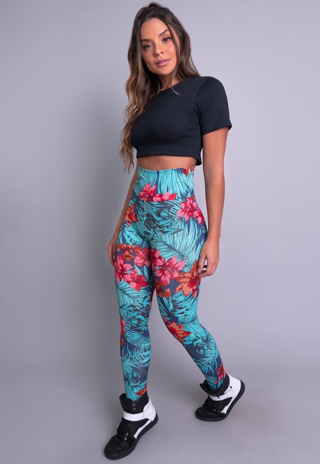 Imagem principal Calça Legging MVB Modas Cintura Alta Amazonia Mvb Modas azul/estampado/multicolorido/verde