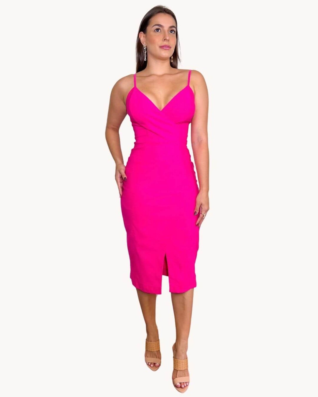 Imagem principal VESTIDO MIDI TRESPASSADO COM FENDA Pink Art Livre azul pink