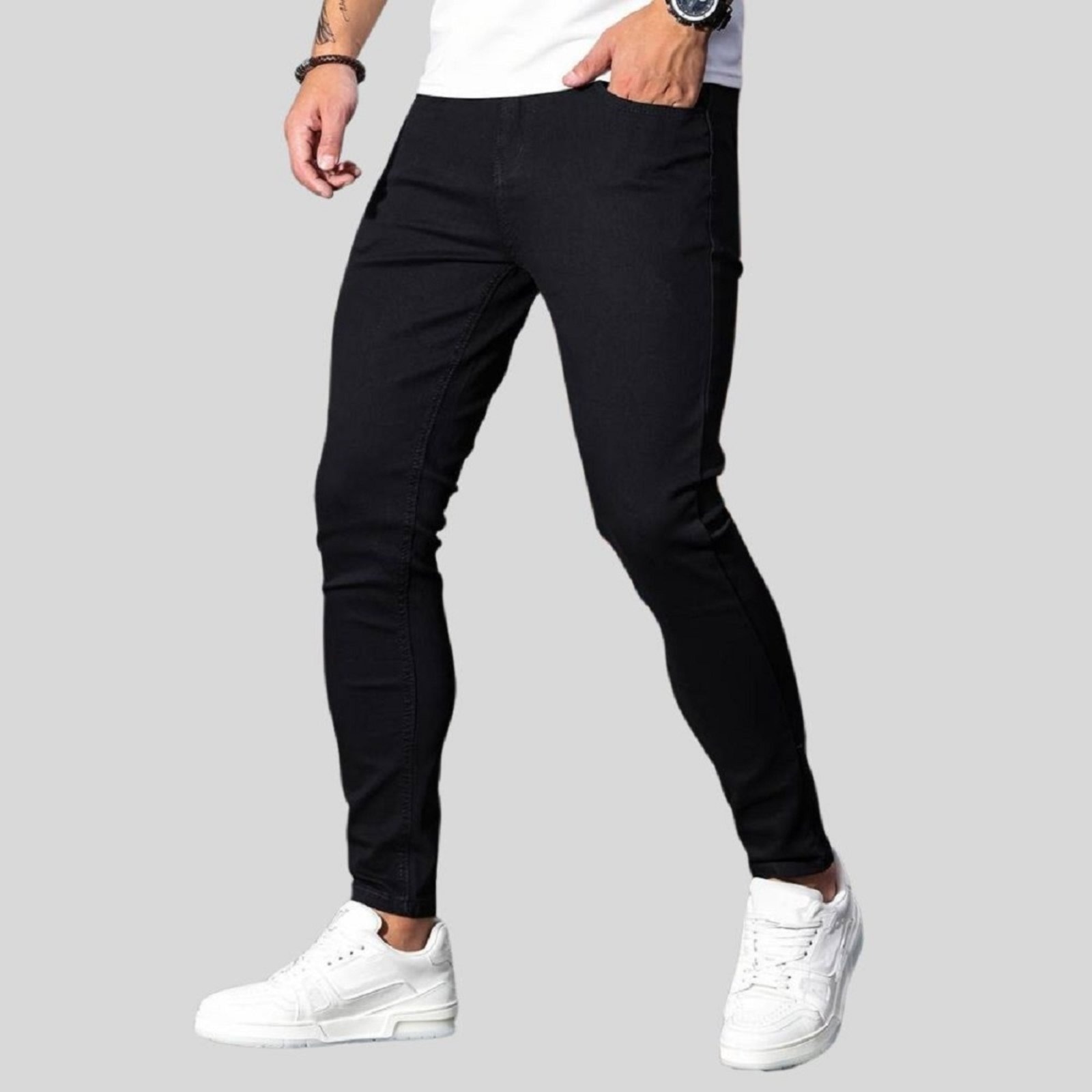 Imagem principal Calça Jeans Masculina Preta Skinny Premium com Elastano e Costura Reforçada Preta TEX JEANS preto