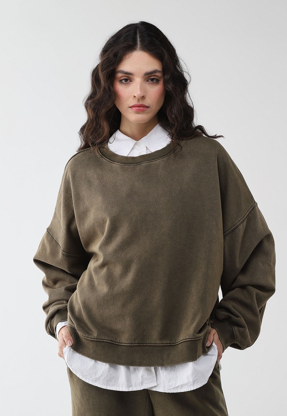 Imagem principal Blusa de Moletom Feminina GAP Oversized Musgo GAP verde