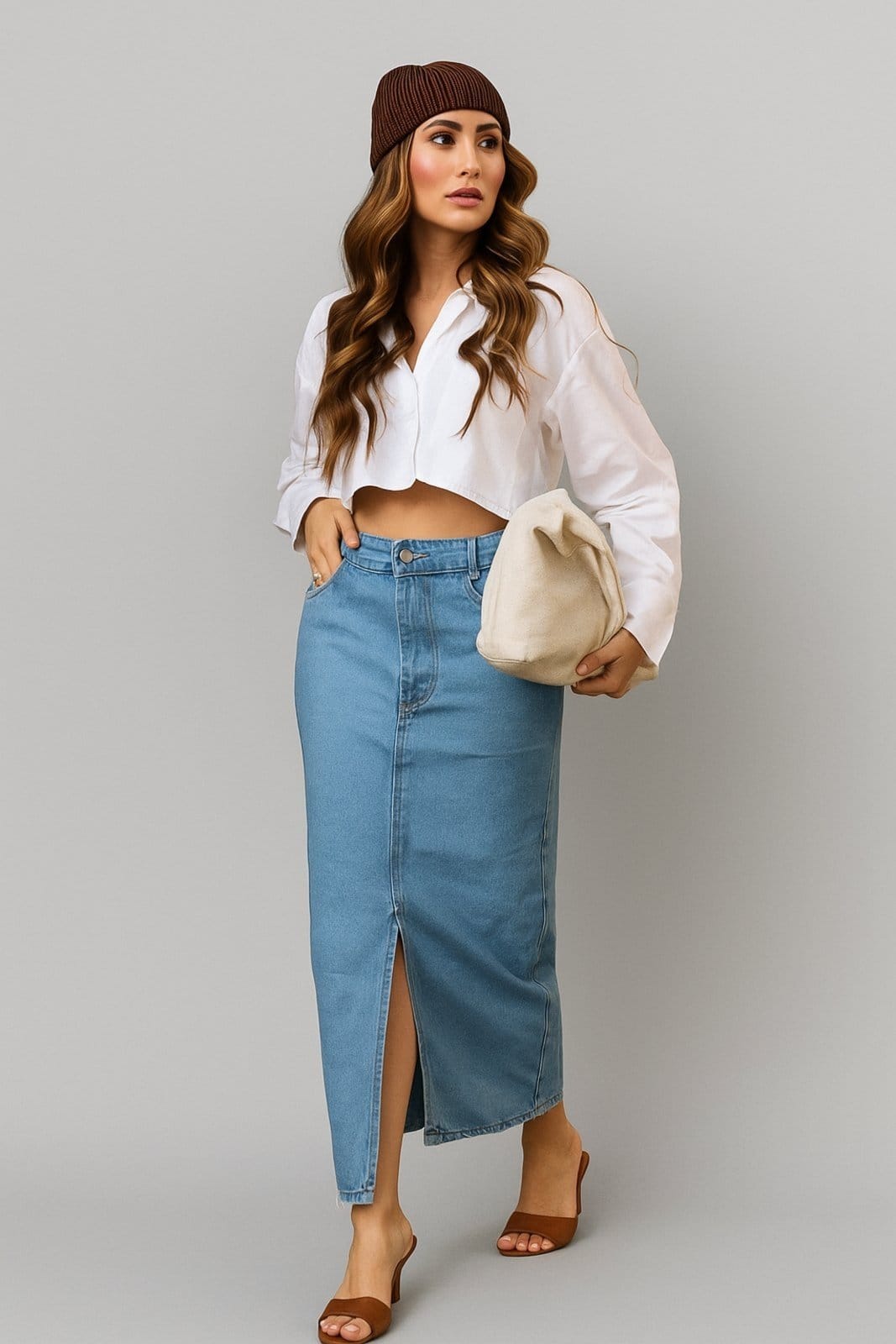 Saia Jeans D Bell Outlet Fahion Midi Clara