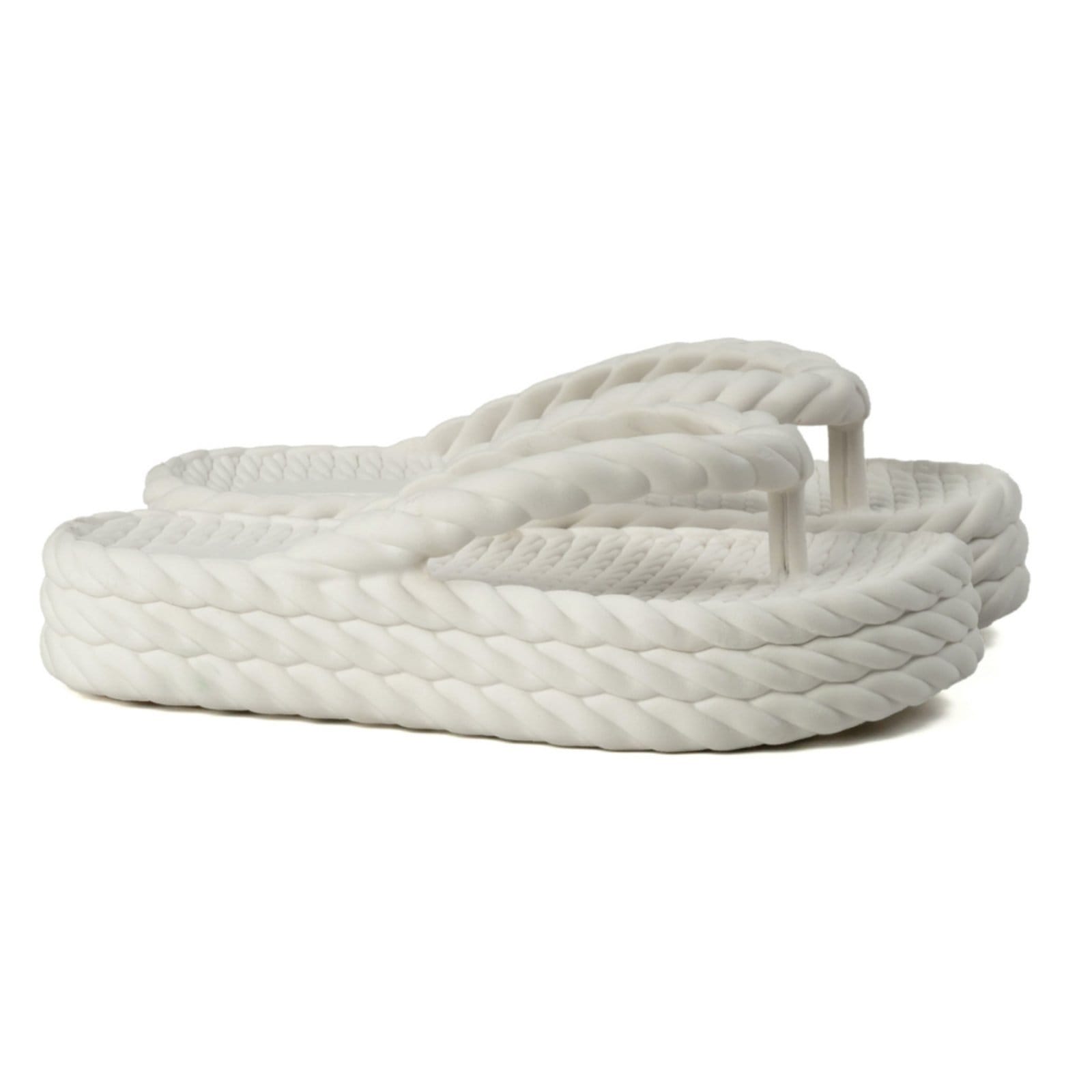 Chinelo Nuvem Plataforma Trançada De Dedo Branca Moda Casual Premium Confortável Praia