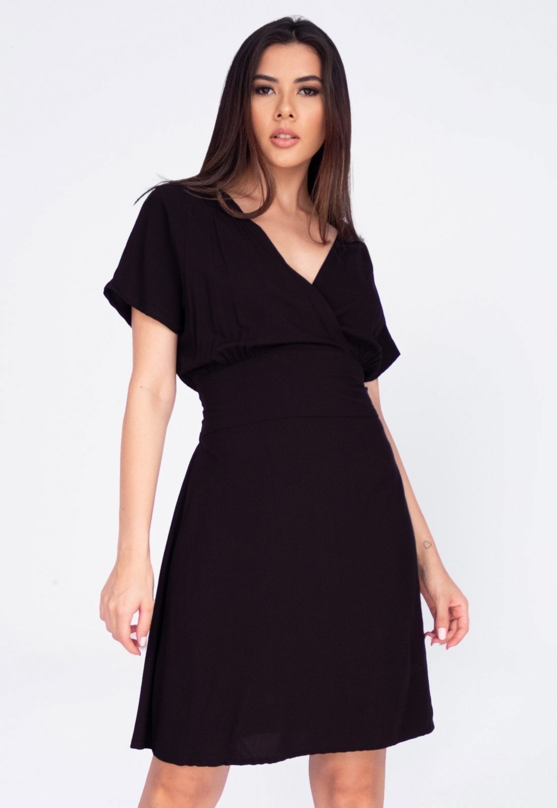 Imagem principal Vestido Curto Amazonia Vital Viscose Elastex nas Costas Amazonia Vital preto