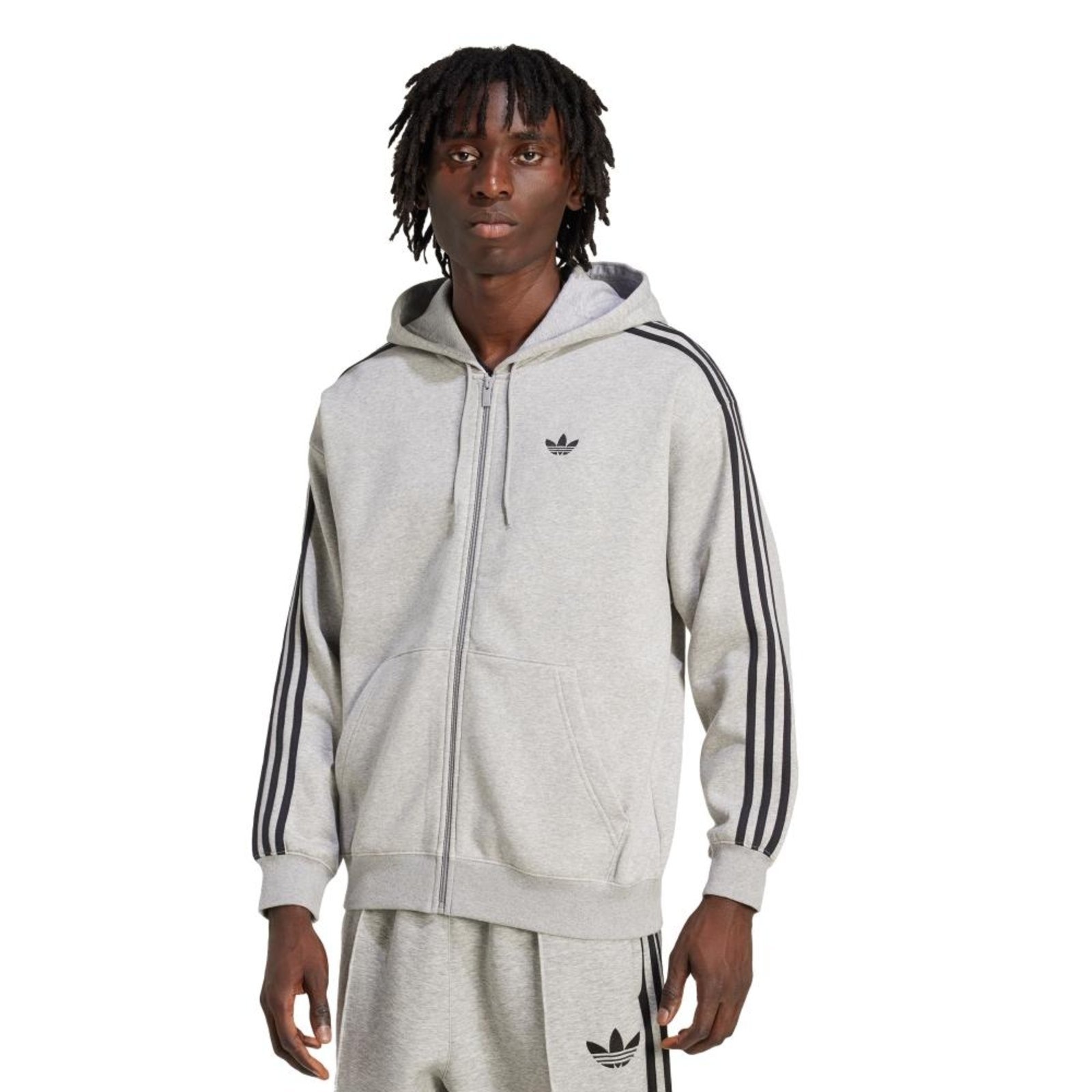 Imagem principal Moletom com Capuz Adidas Adicolor Oversized com Zíper Total adidas Originals Adidas cinza