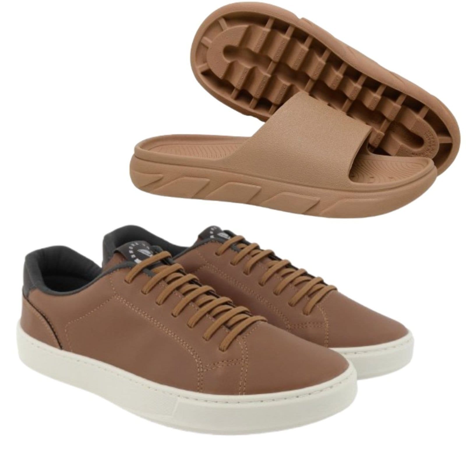 Kit Sapato Masculino Anna Andrade Sapatenis Casual Esporte Fino e Chinelo Slide Conforto