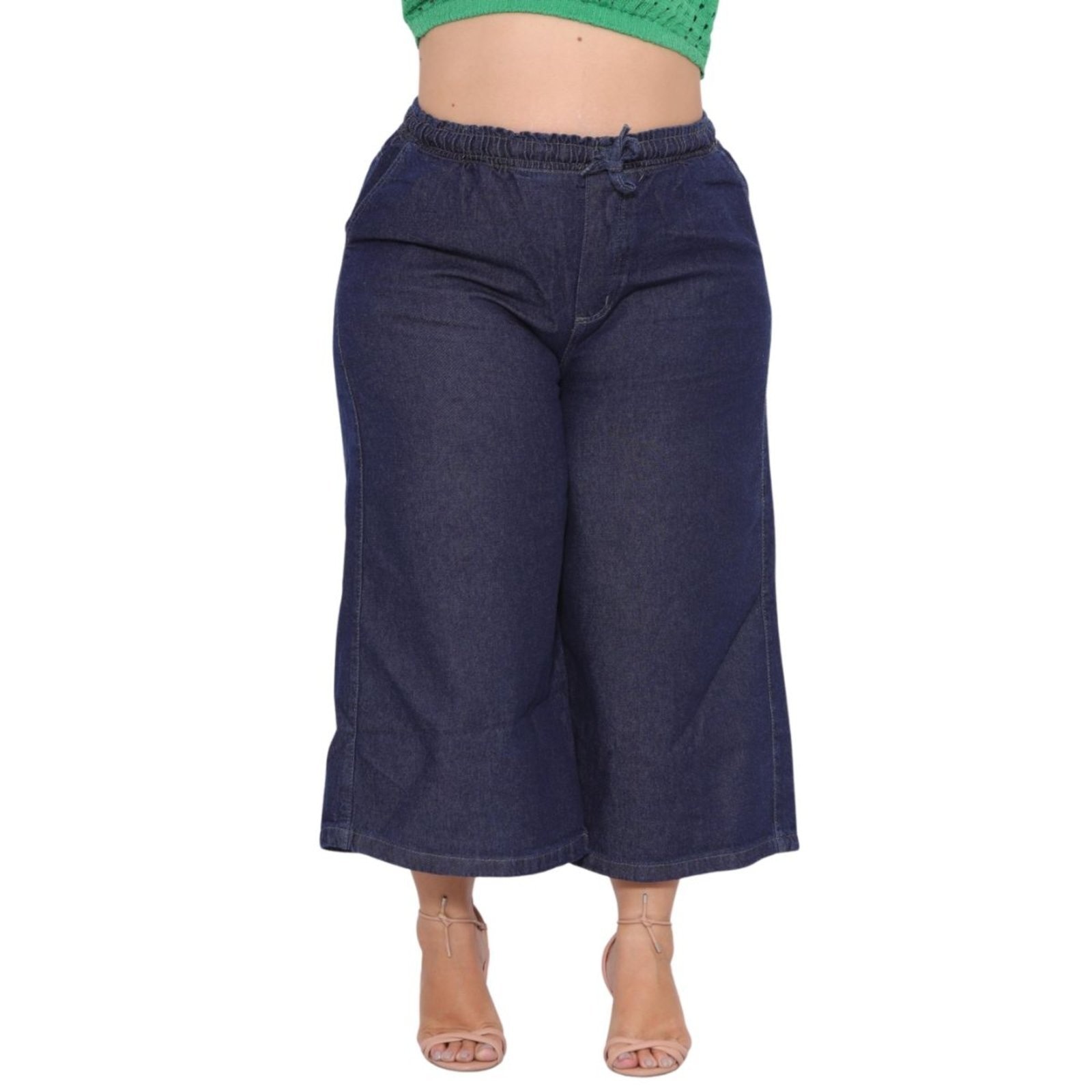 Imagem principal Calça Feminina Plus Size Pantacourt Escuro Jeans Loka azul/azul marinho azul