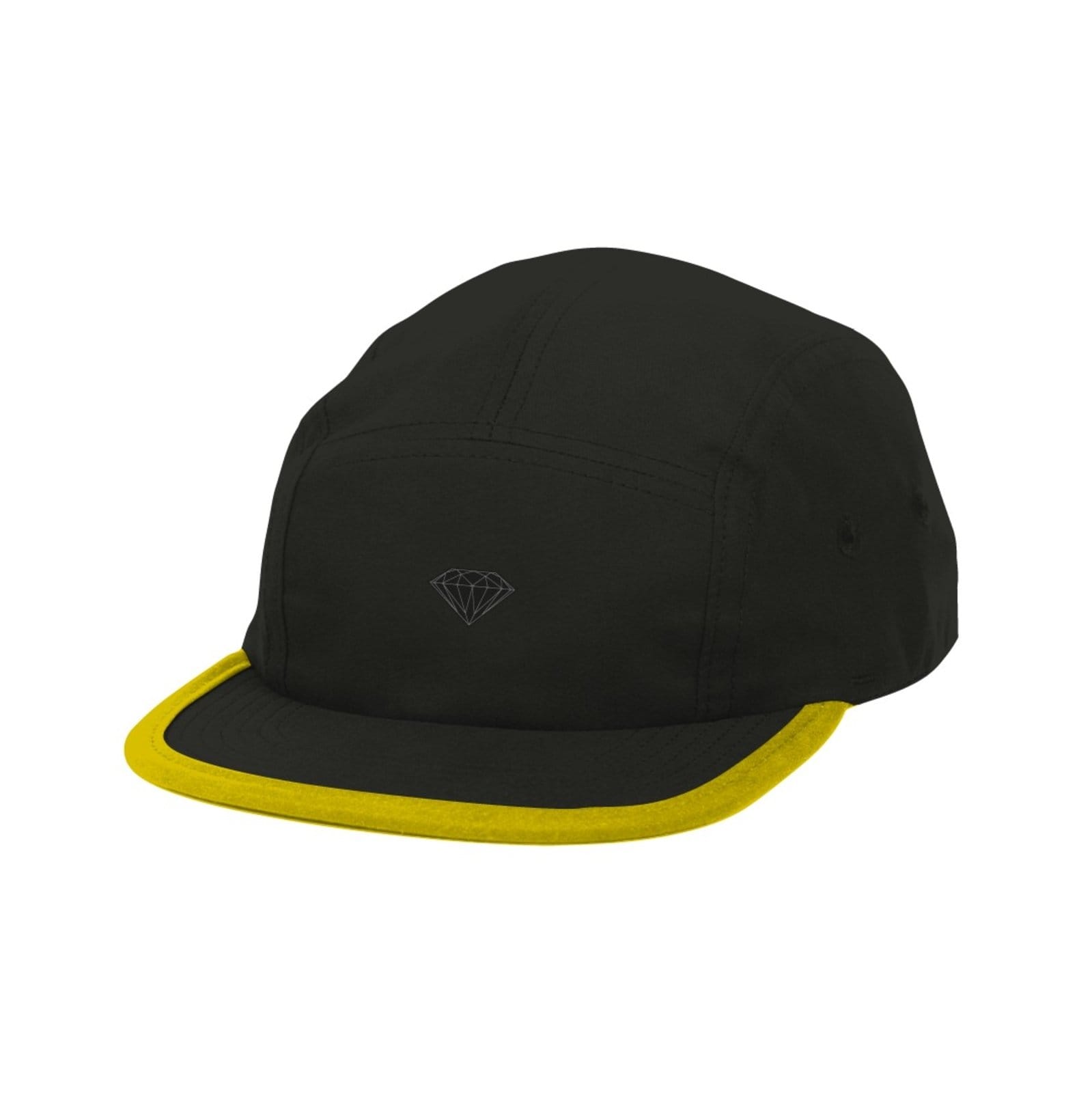 Boné Diamond Brilliant Rubber Applique 5 Panel Camper - BLACK