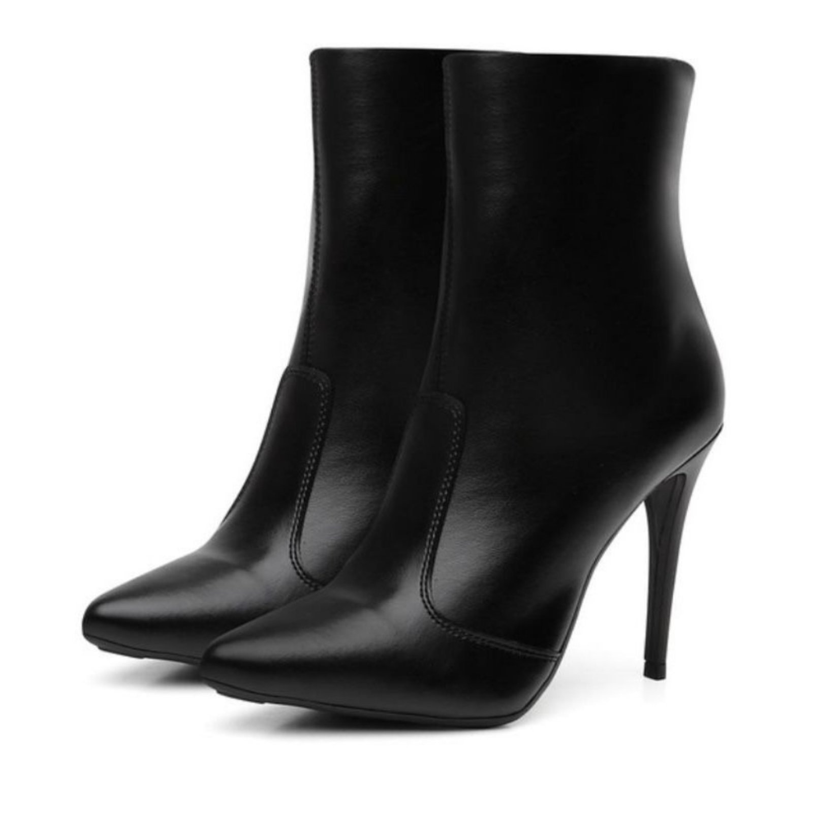 Imagem principal Bota Cano Curto Salto Fino Ziper Estilosa Preta Santa Rosa preto