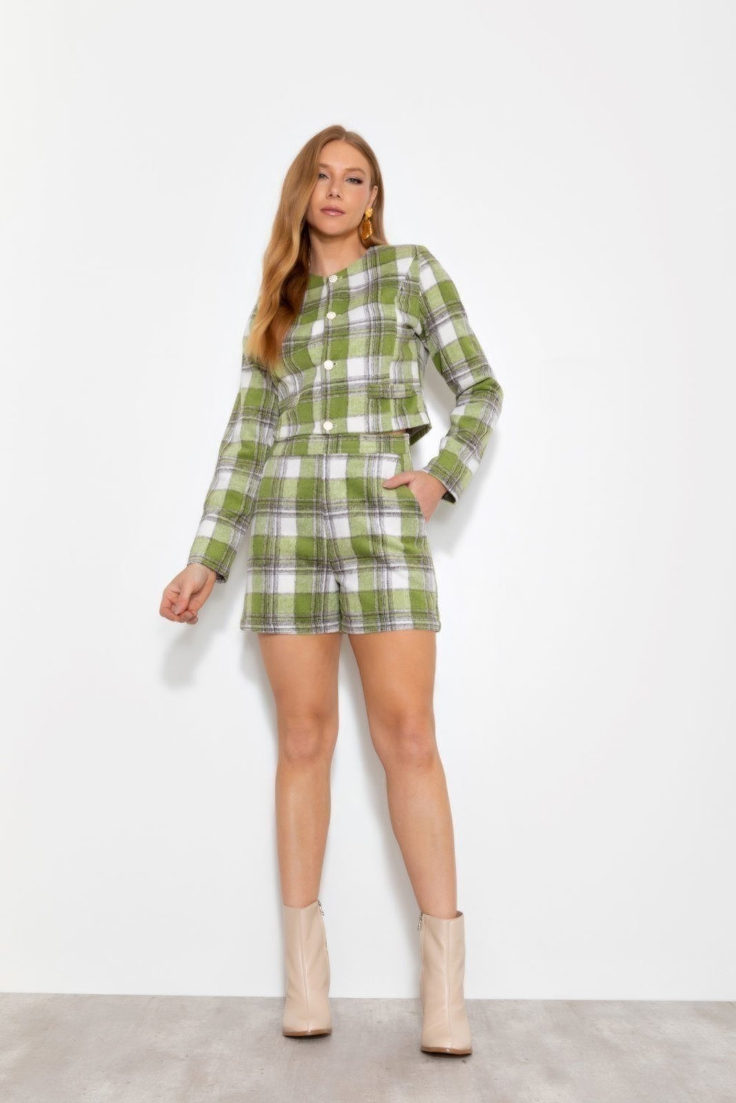 Imagem principal Short Vanibele Xadrez Vanibele verde/xadrez verde