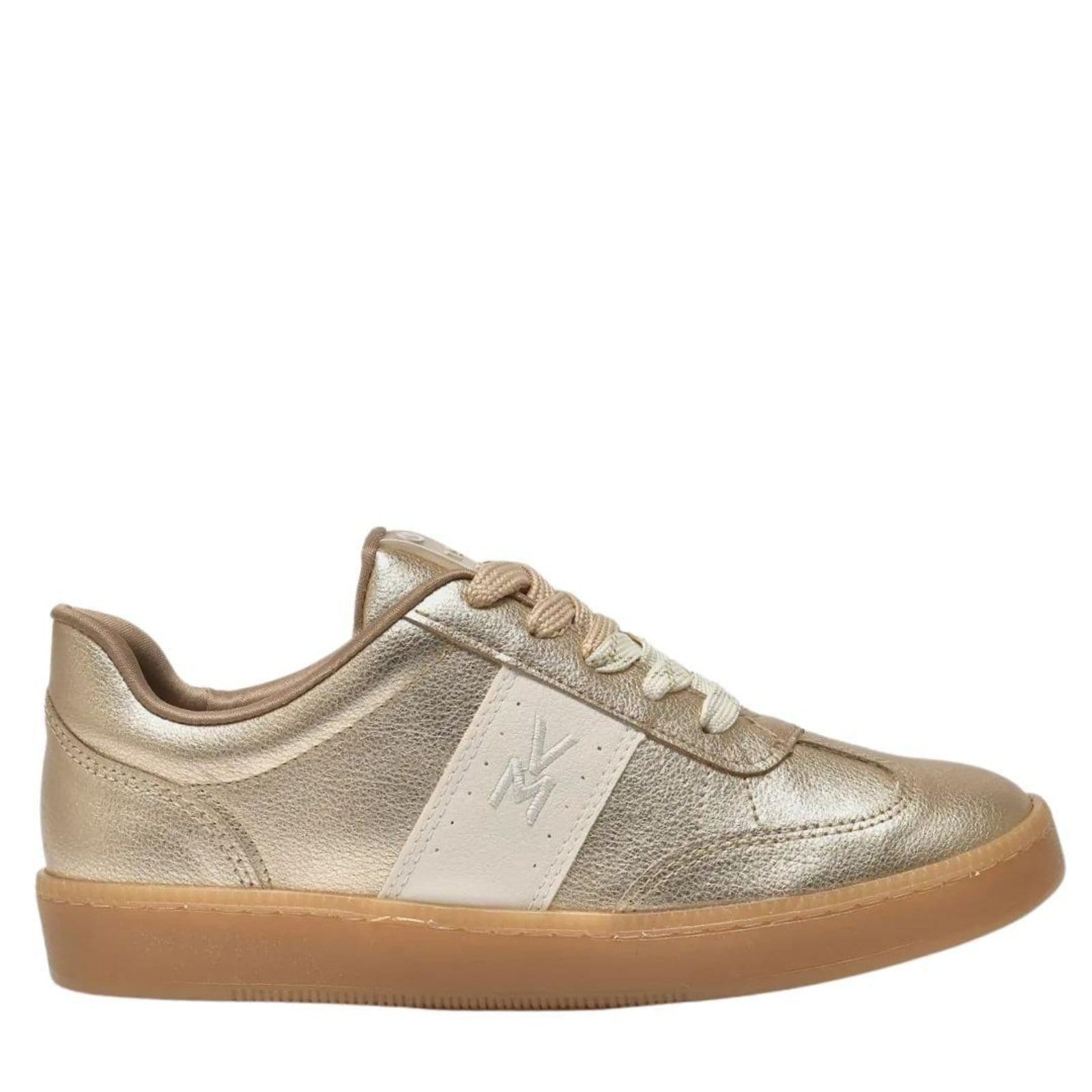 Tênis Via Marte Feminino Casual 213-010 Dourado/Creme