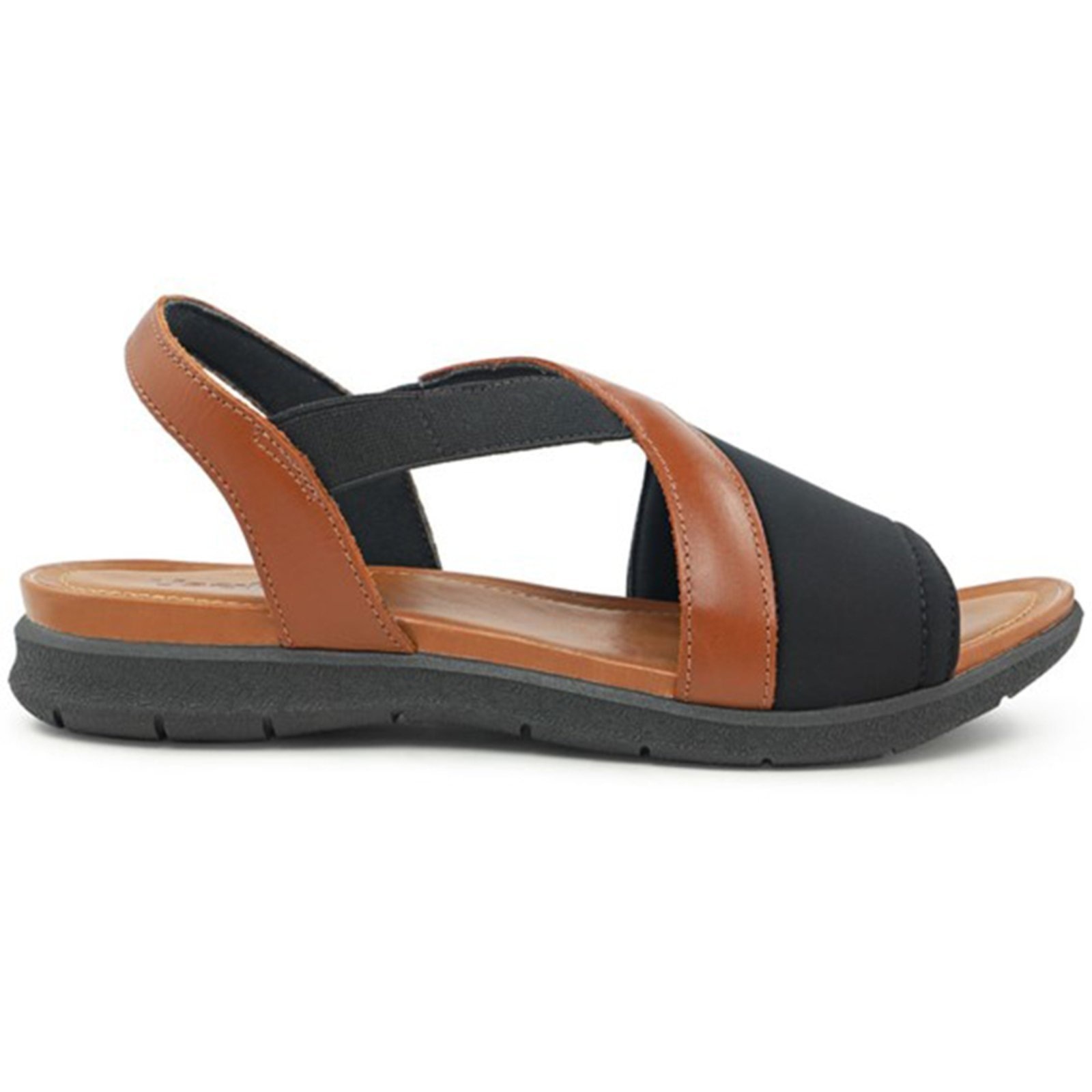 Imagem principal Sandália Casual Feminina Usaflex Em Couro Tiras Cruzadas Usaflex multicolorido