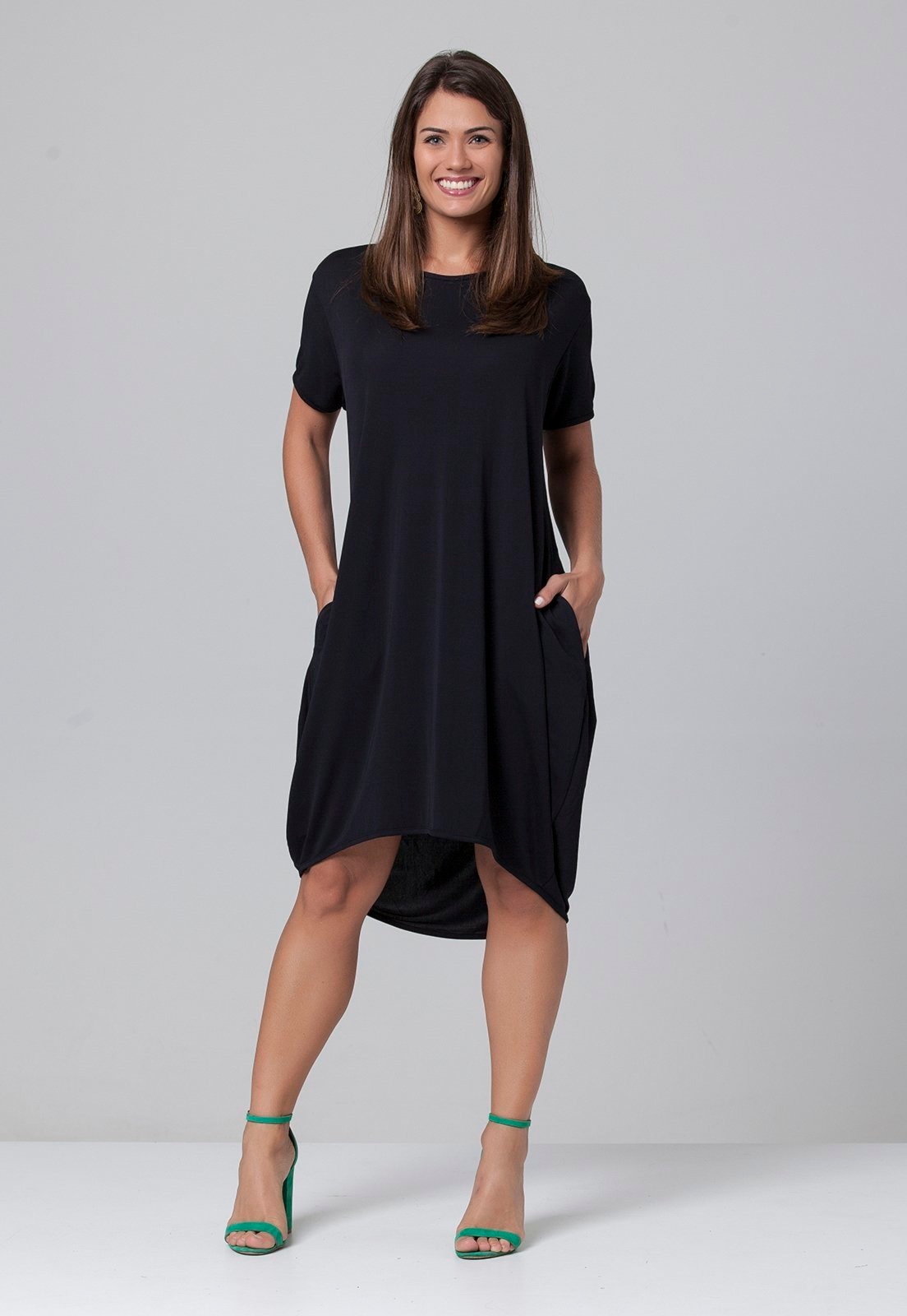 Imagem principal Vestido Curto Amplo Malha Amazonia Amazonia Vital preto