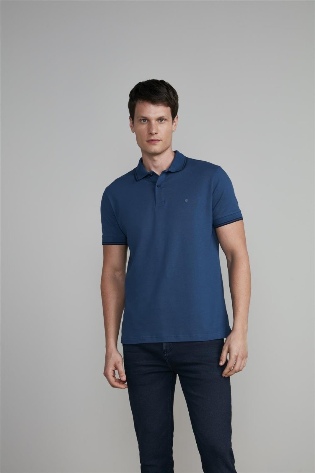Imagem principal HIGHSTIL Polo Manga Curta Piquet Básica Slim Fit Noturno HIGHSTIL azul