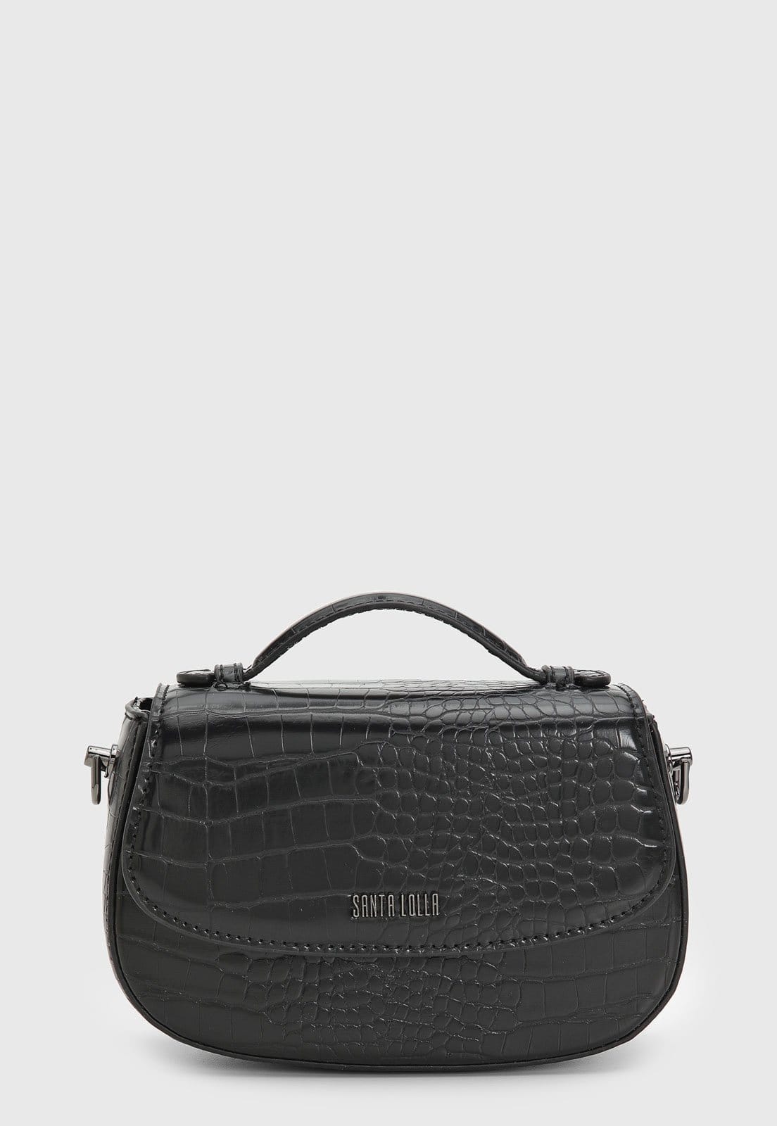 Bolsa Feminina Santa Lolla Média Croco Preta