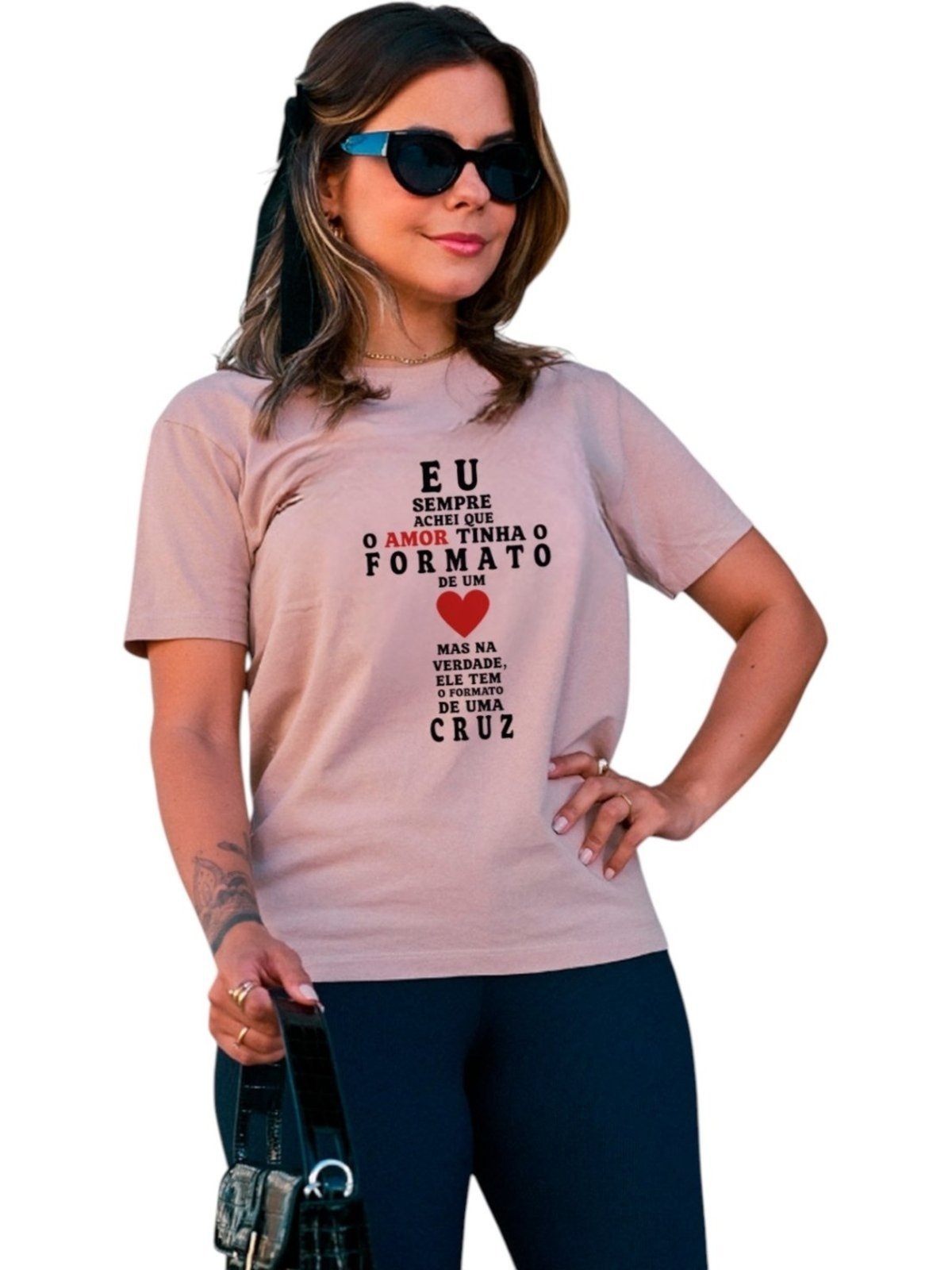 Imagem principal Camiseta Feminina Cianitas Chocolate Estampa Formato Amor Cianitas marrom