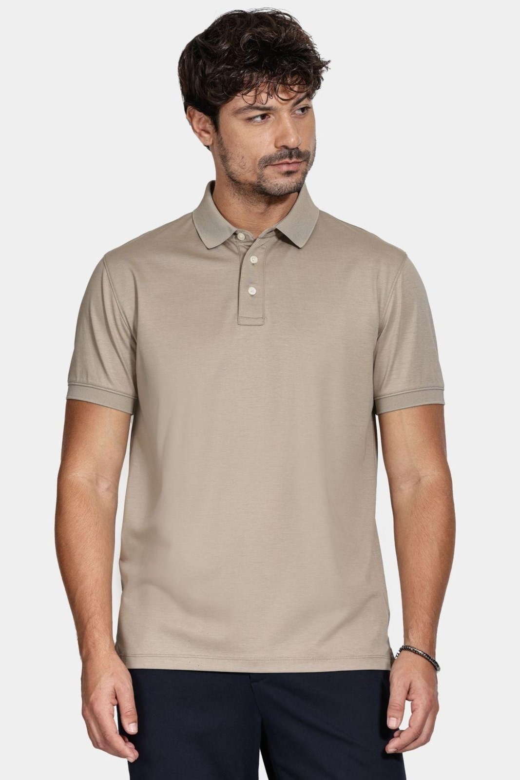 Imagem principal Polo Manga Curta Aramis Mercerized Interlock Fend Aramis bege