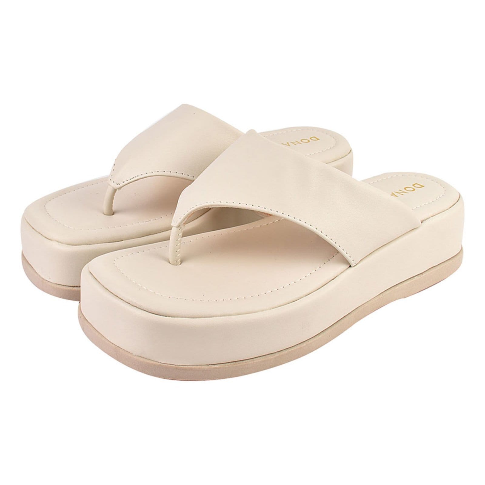 Sandália Chinelo Plataforma Feminina CM Calçados Santorine Confort Off White
