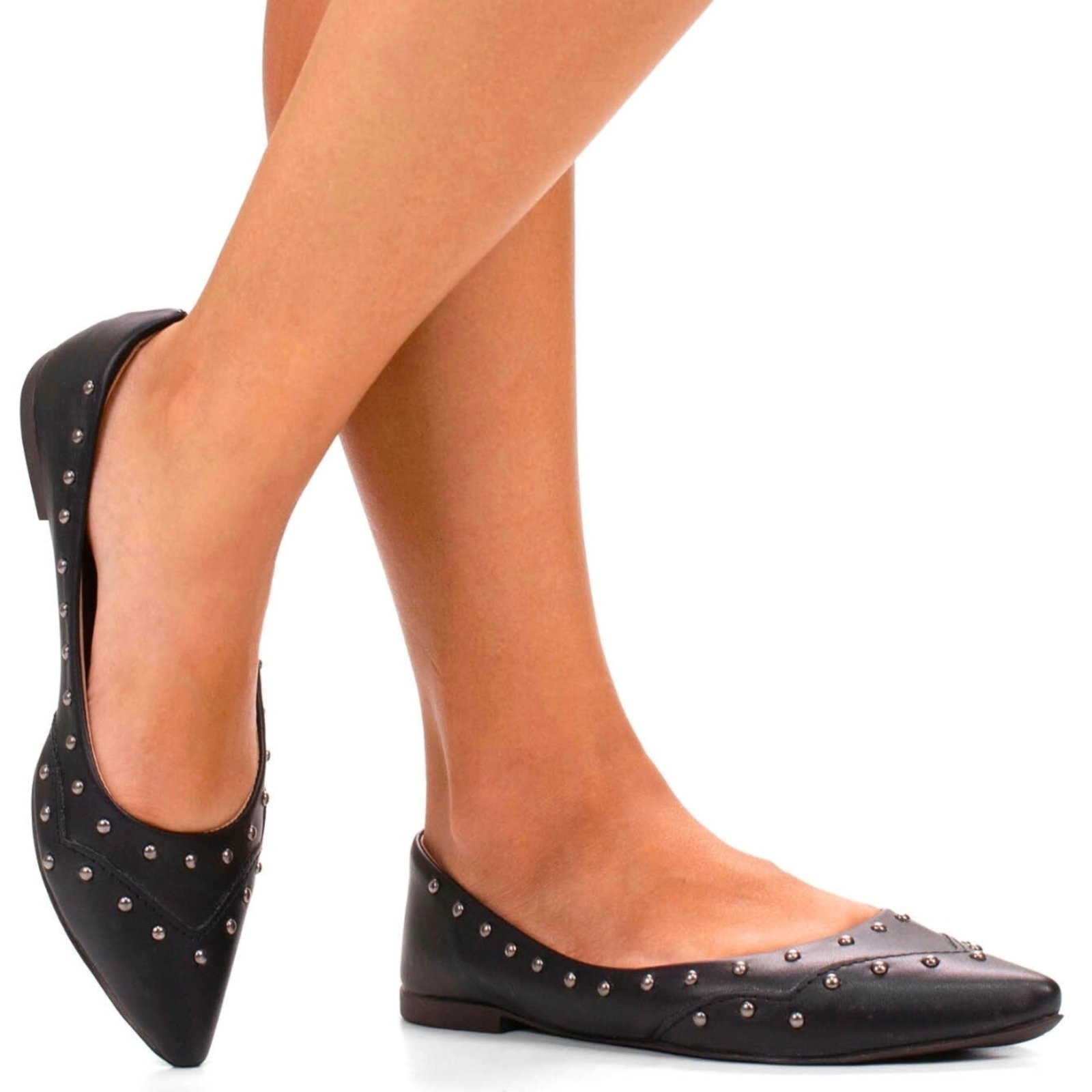 Imagem principal Sapatilha feminina confortável casual moderna spikes Napa ZATURE STORES preto