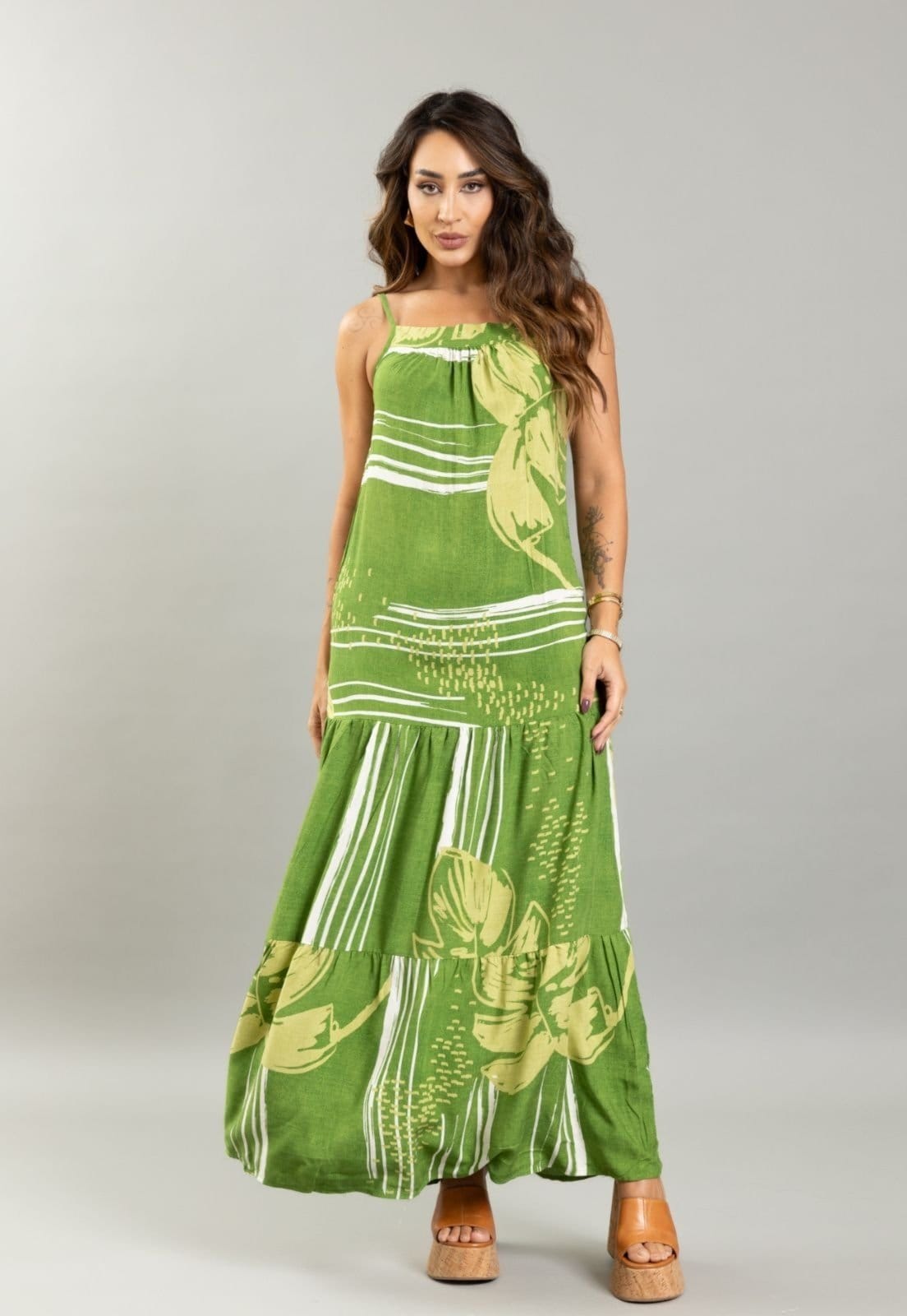 Vestido Longo Verão Florido Soltinho Com Alças Ajustáveis