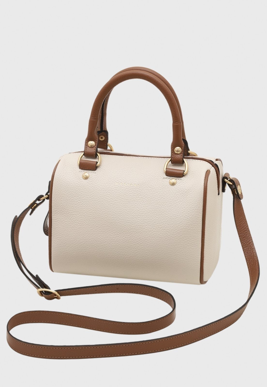 Imagem principal Bolsa Transversal Couro Mariart Iguaçu Off White/Camel Mariart laranja/rosa white