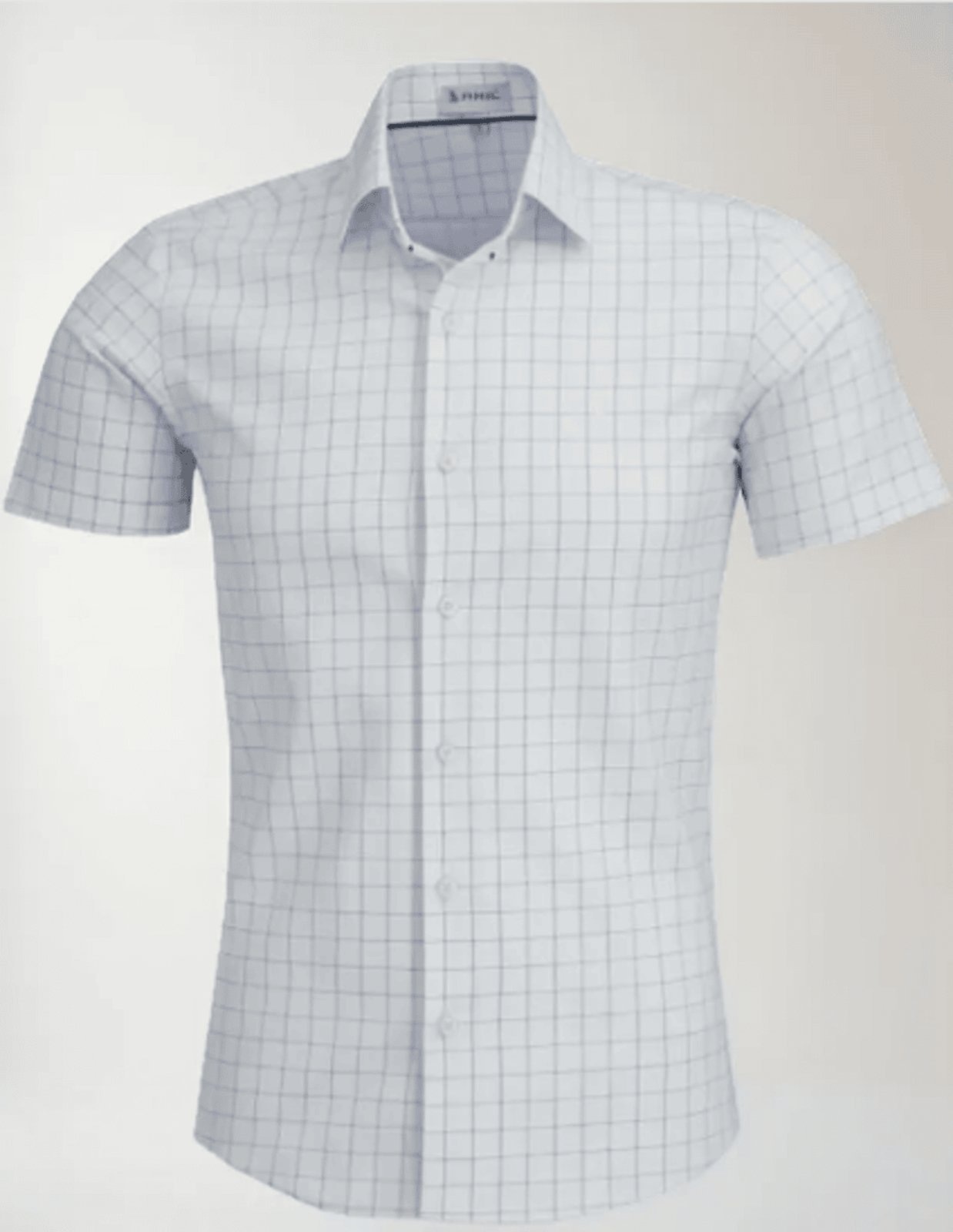 Imagem principal Camisa Social Amil Slim Xadrez Medit Misto Com Elastano Manga Curta Luxo Cor01 Amil branco