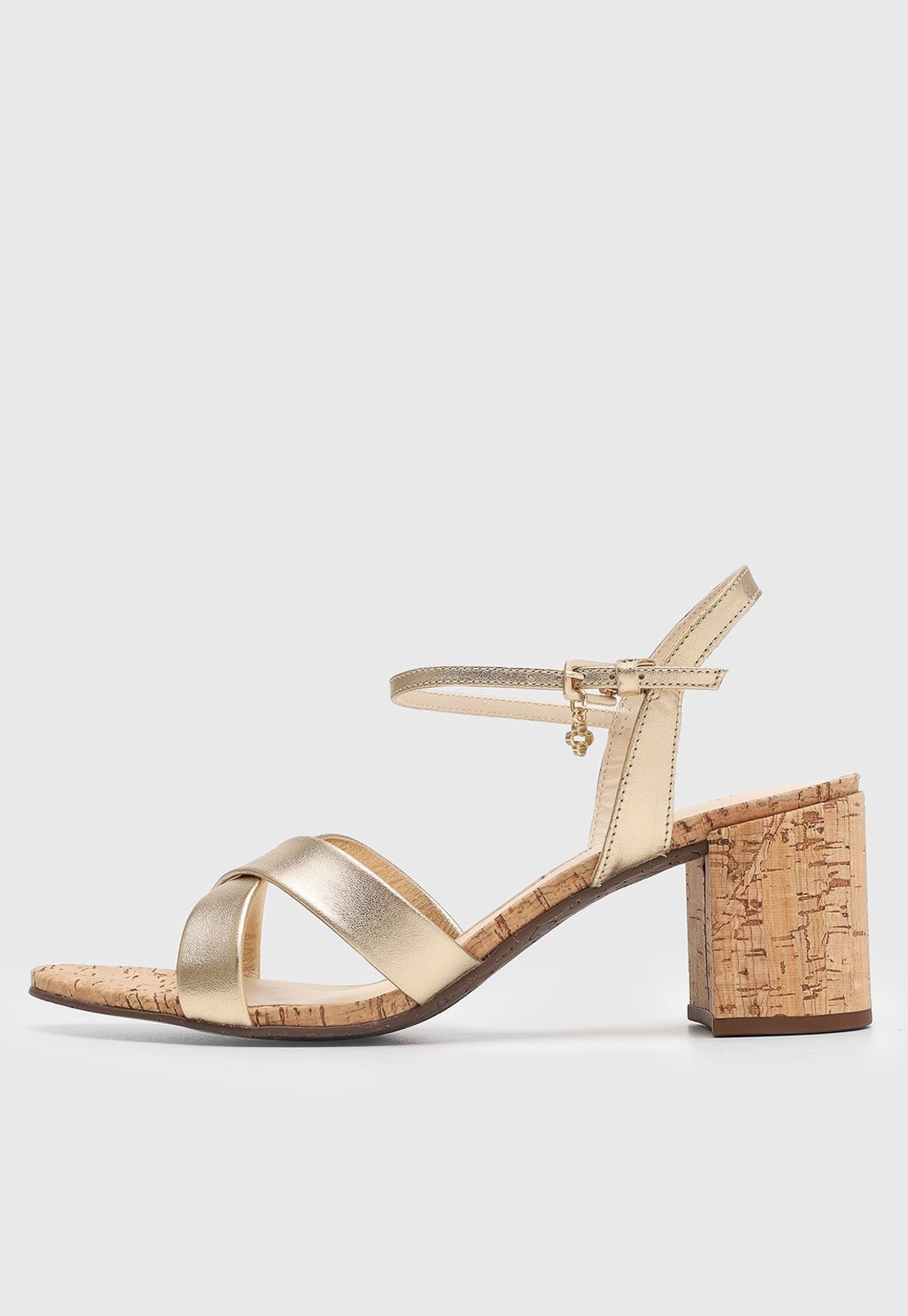 Imagem principal Sandália Baixa Feminina Capodarte Tiras Cruzadas Dourada Capodarte dourado