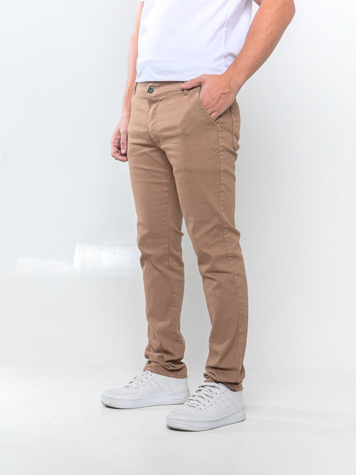 Imagem principal Calça Sarja Basica 5 Estilos - Confortavel e Estilosa Casual 5 ESTILOS cáqui