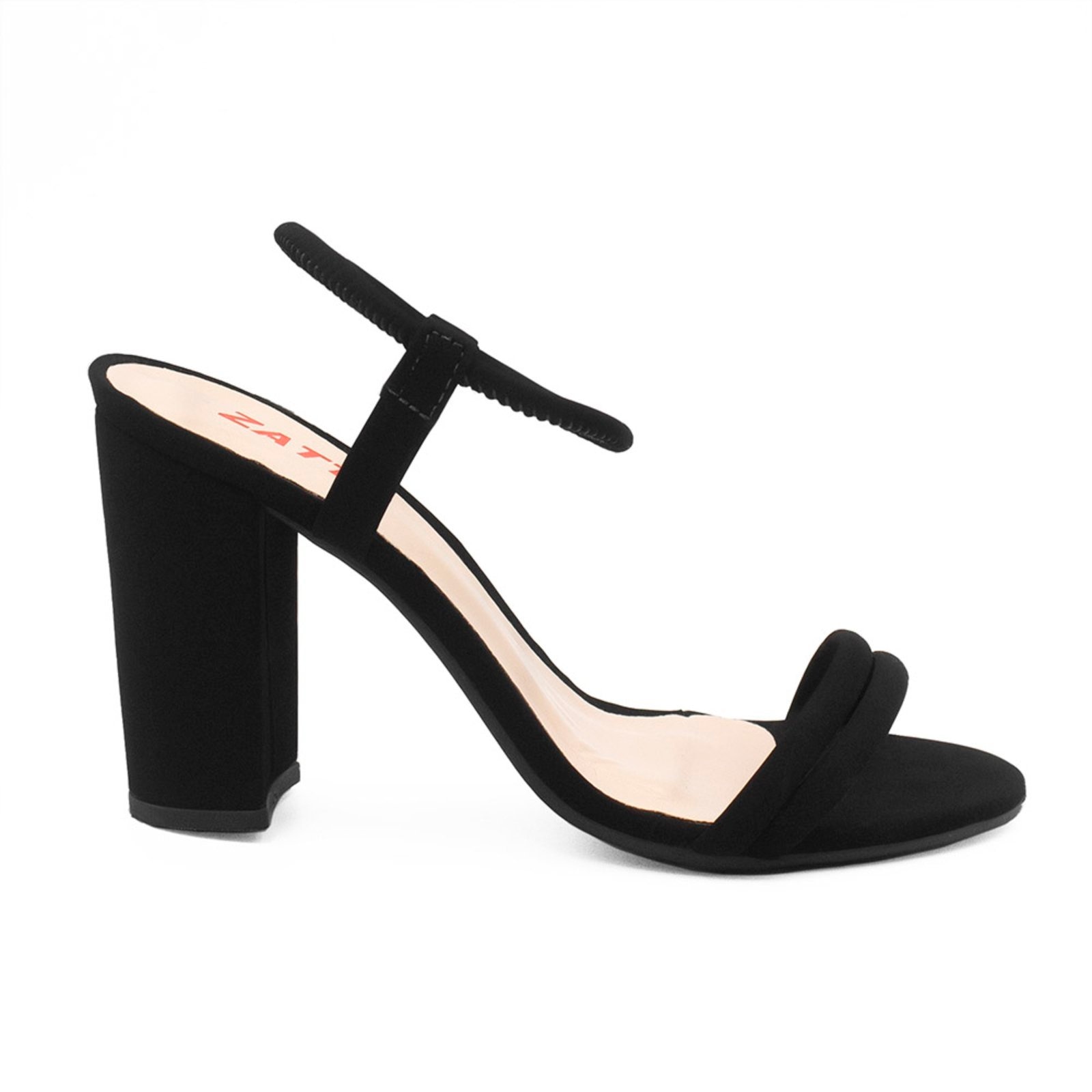 Imagem principal Sandália Zatta Salto Alto Bloco Tubinho Nobuck ZATTA preto