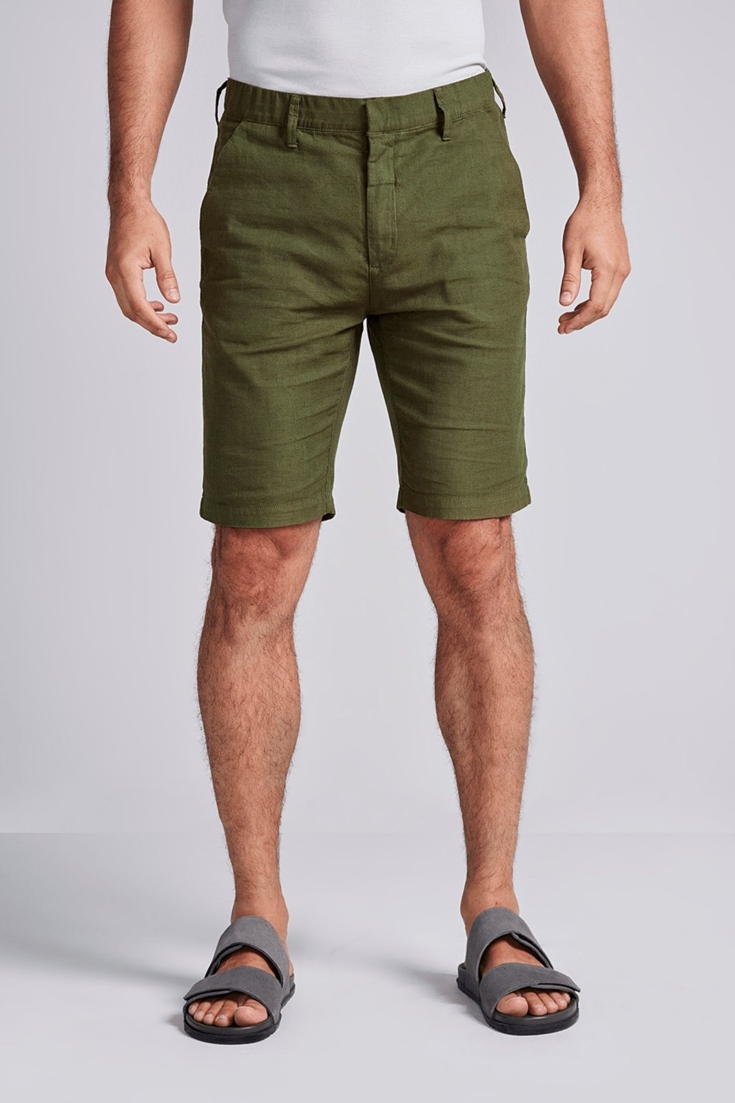 Imagem principal HIGHSTIL Bermuda Linen Blend Slim Fit Militar HIGHSTIL verde