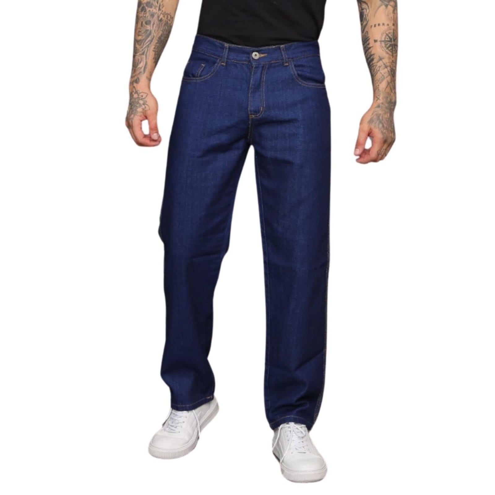 Calça Masculina Jeans Balão Escura Tradicional