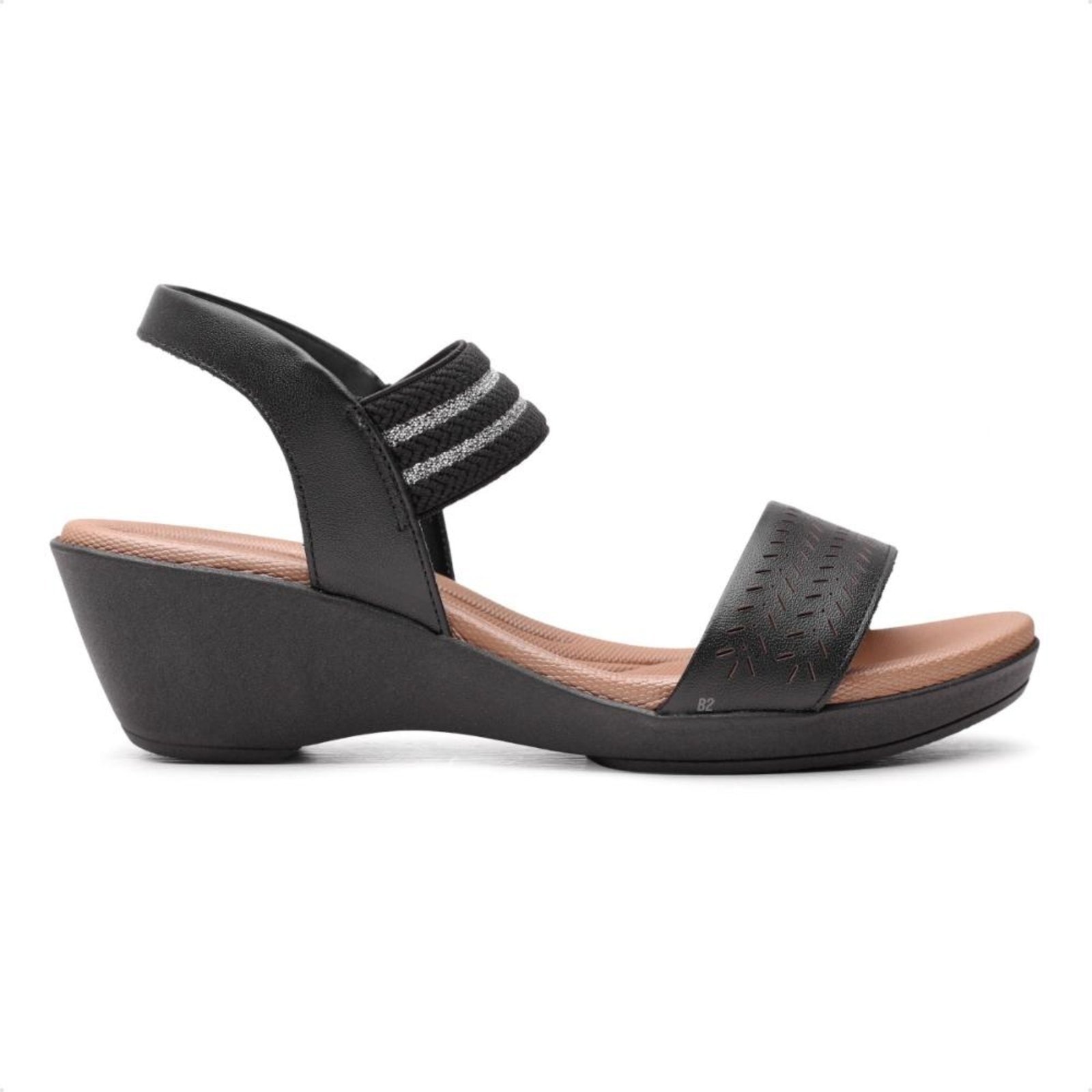 Imagem principal Sandália Usaflex Anabela Elástico Tiras Feminina Usaflex preto