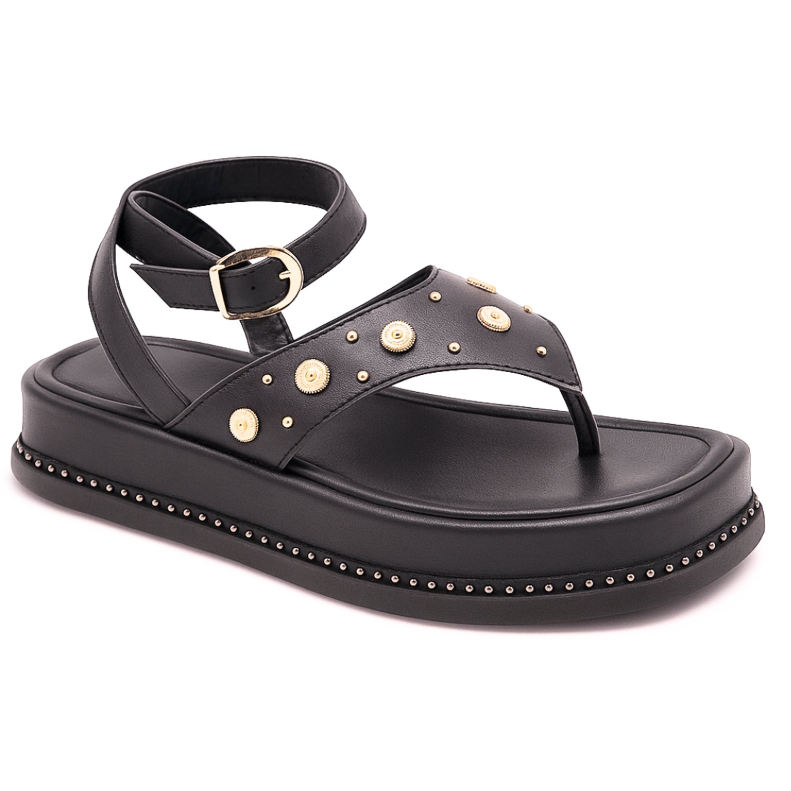Imagem principal Sandália Papete Feminina Flatform Casual Estilosa Preta 23402 Hannah Footwear preto