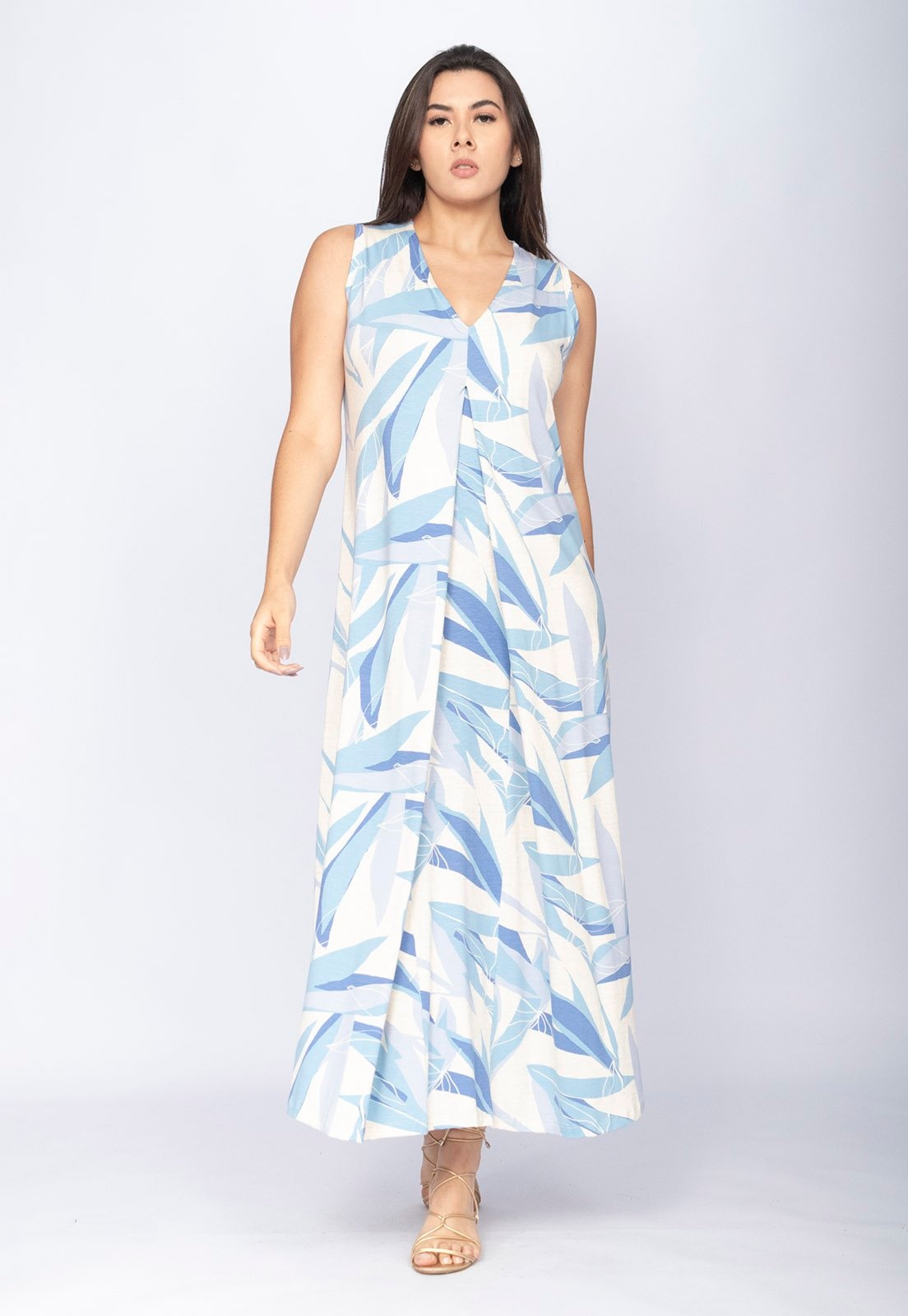 Imagem principal Vestido CabanaFree Longo Acará Malha Estampa Selvagem Blue Cabanafree azul/estampado blue