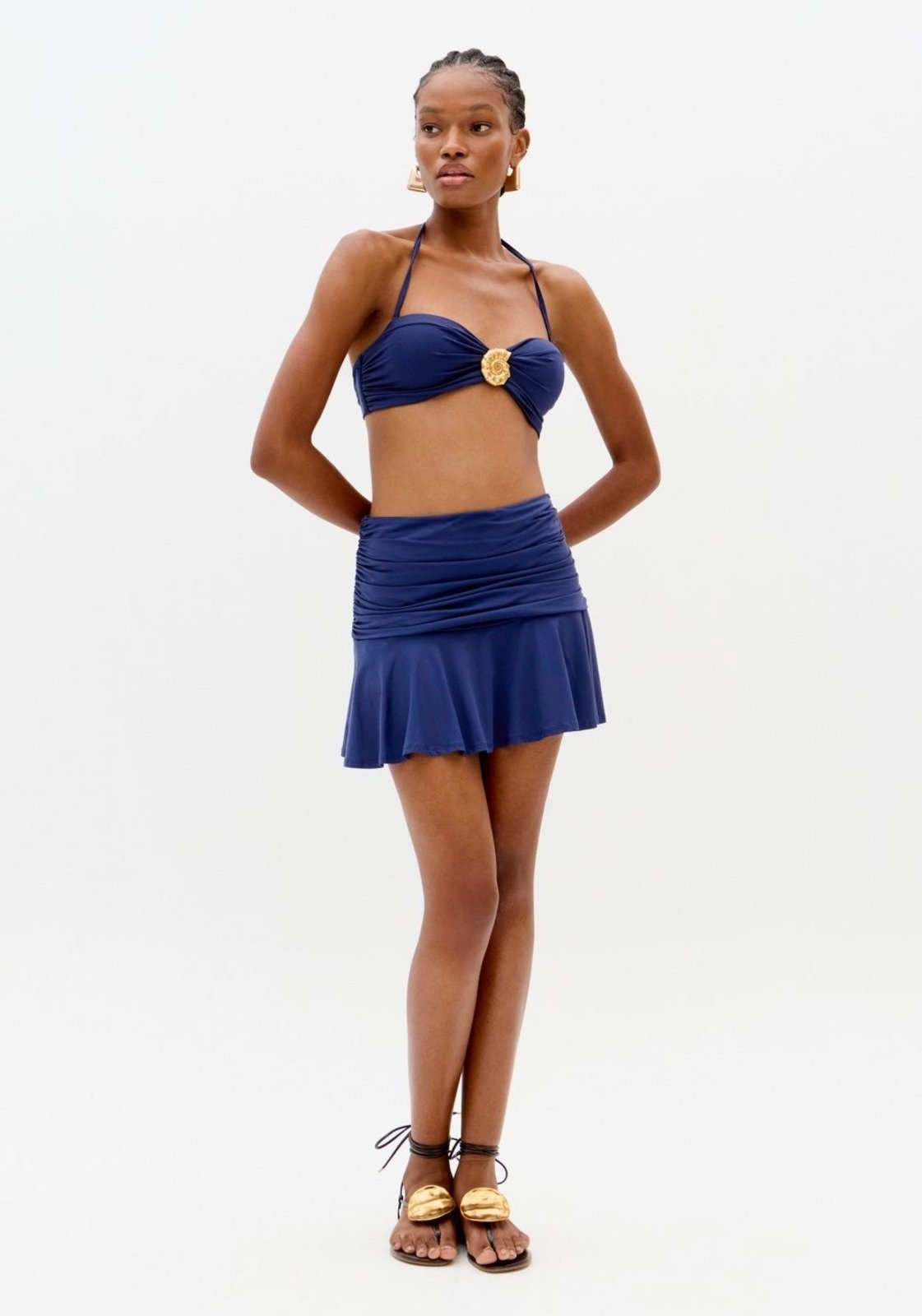 Imagem principal Saia Curta Com Babados Lança Perfume azul