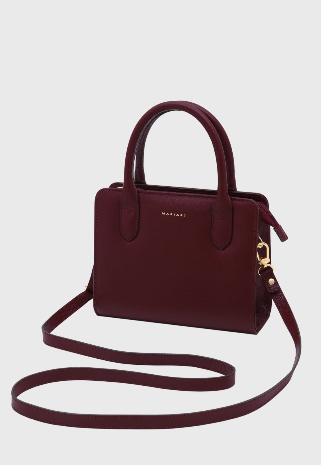 Bolsa Transversal de Couro Mariart Mangaba Rubi