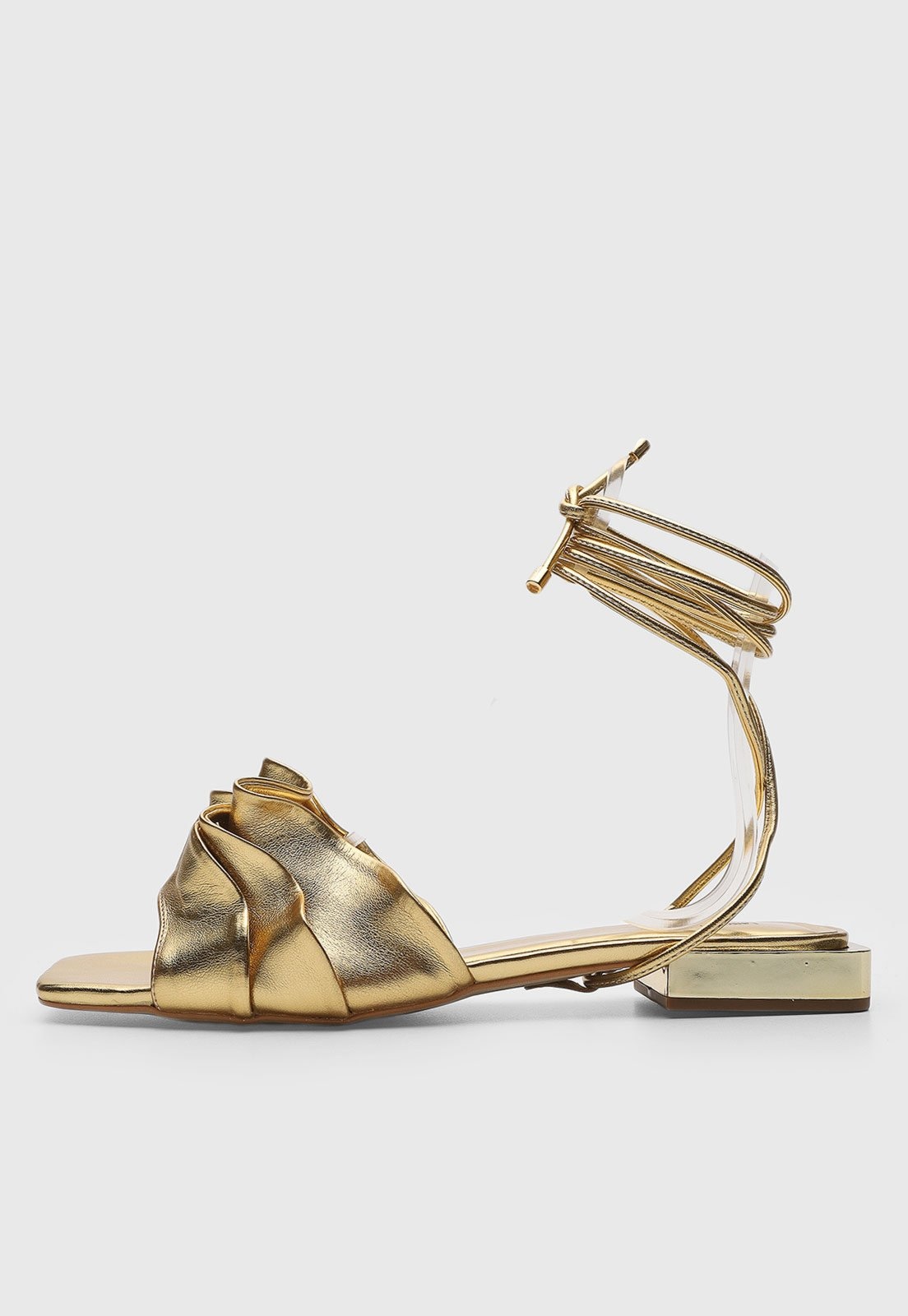 Imagem principal Rasteira Fechada Feminina Lança Perfume Drapeada Dourada Lança Perfume dourado