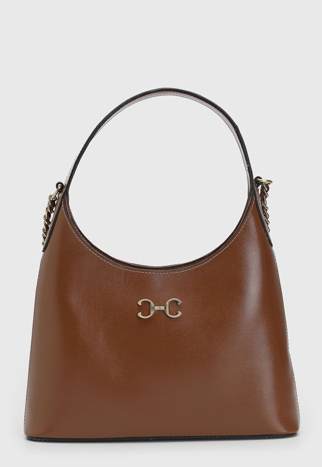 Bolsa Média Capodarte Corrente Logo Metálico Mogno