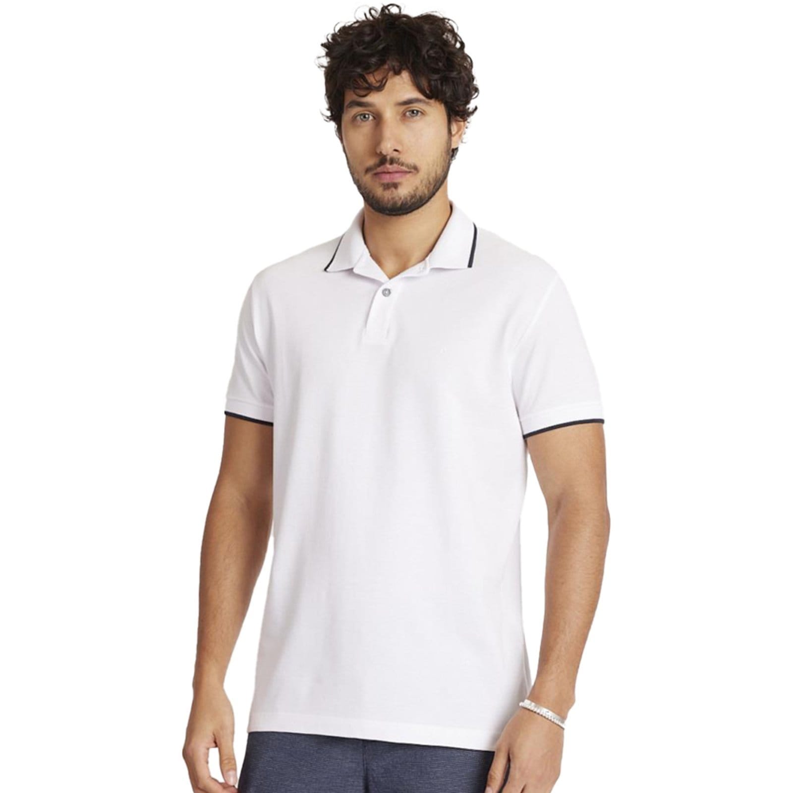 Camisa Polo Aramis Piquet Favo VE24 Off White Masculino