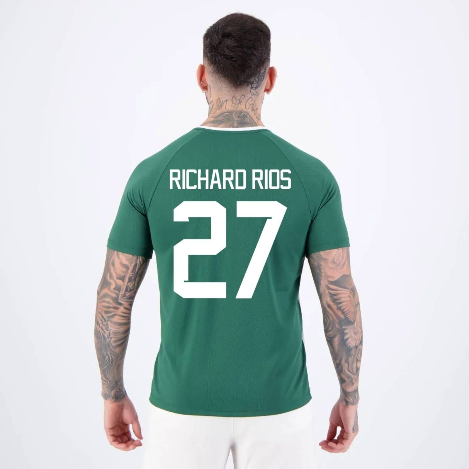 Camisa Palmeiras Richard Rios 27 Alviverde Branca e Verde