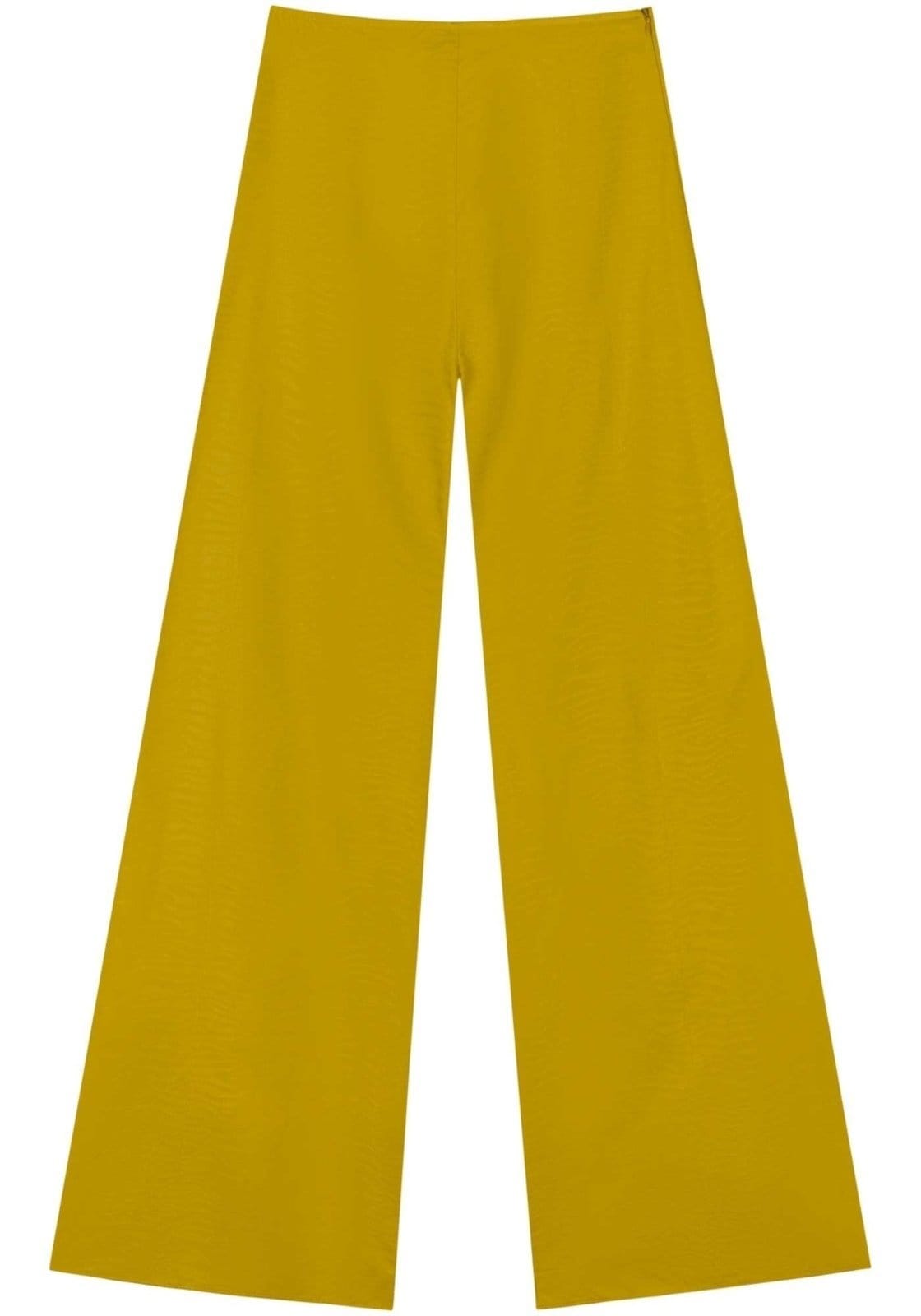 Calça Com Cintura Alta E Zíper Em Jacquard Zebra