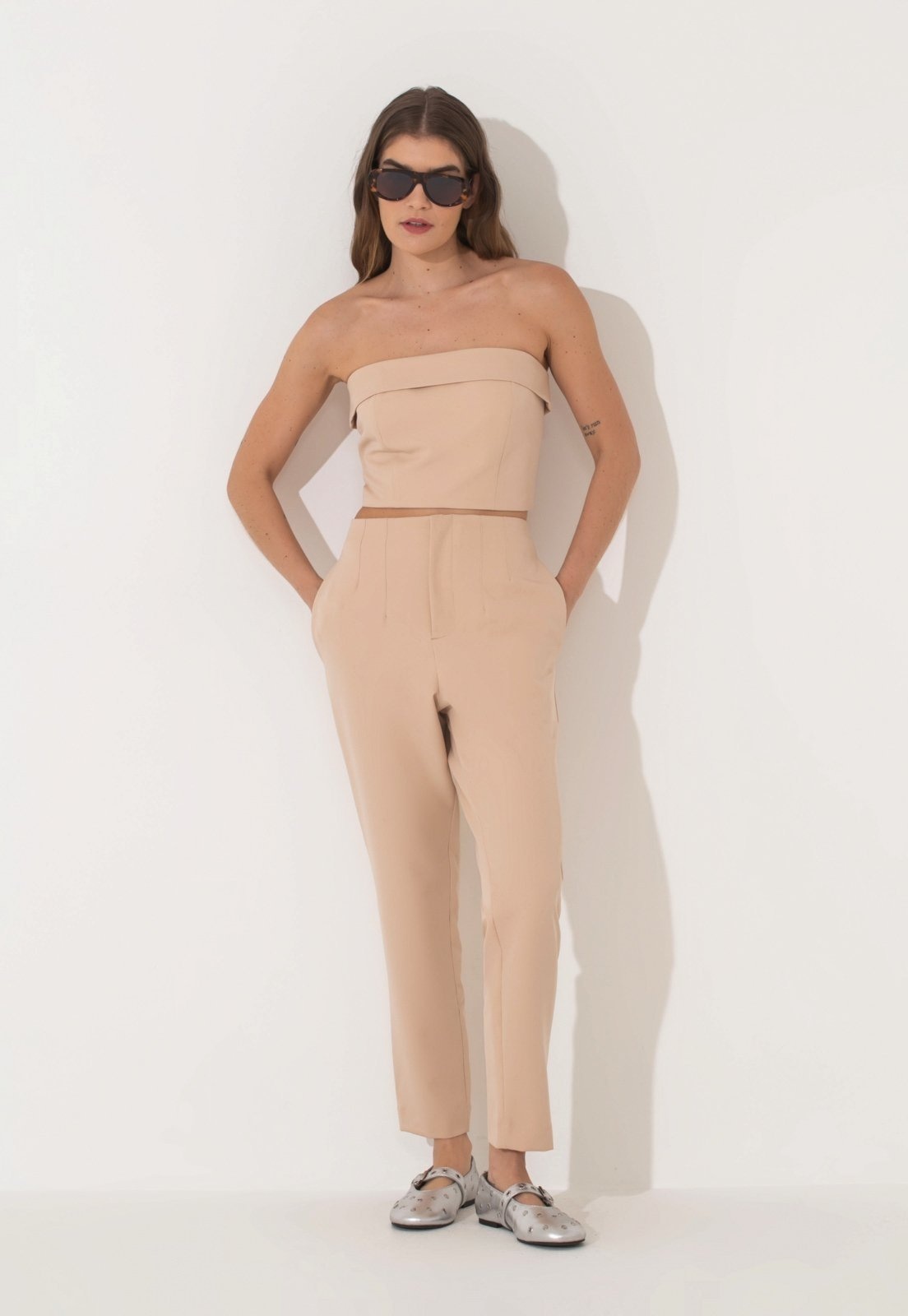 Imagem principal Calça Alfaiataria Traymon Slim Claro Traymon bege