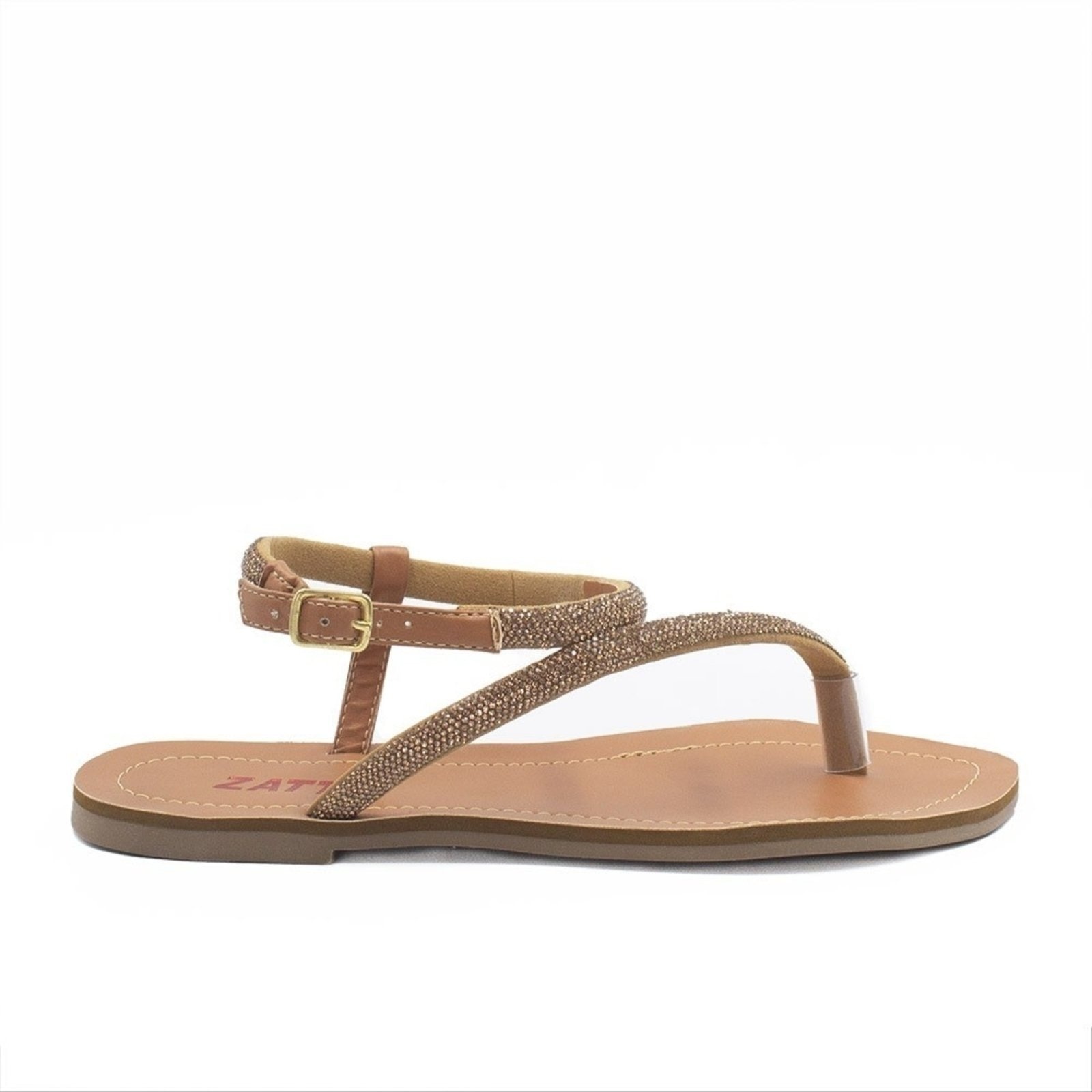 Imagem principal Rasteira Zatta Feminina De Dedo Brilho Magda Caramelo ZATTA castanho