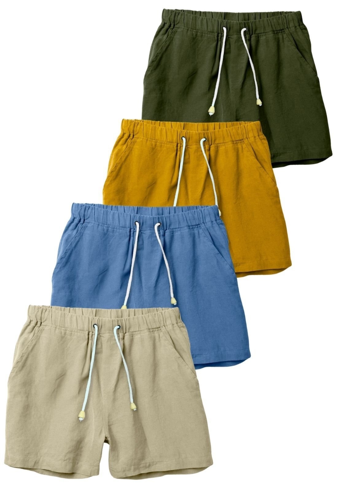 Imagem principal Kit 4 Shorts Linho Premium Relaxado Bermuda Masculina Relaxado multicolorido