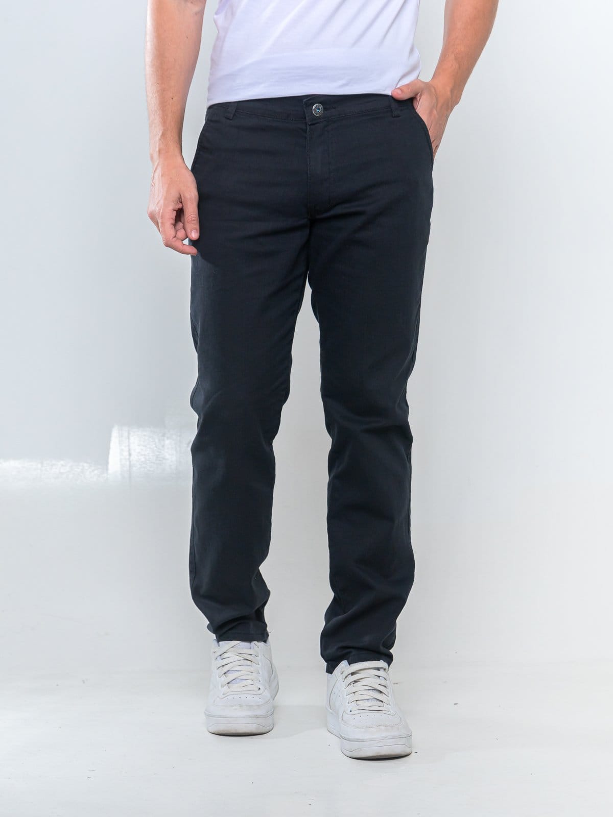 Calça Sarja Masculina Kovali Skinny Com Elastano Moderna Confortável Para O Dia A Dia Preta