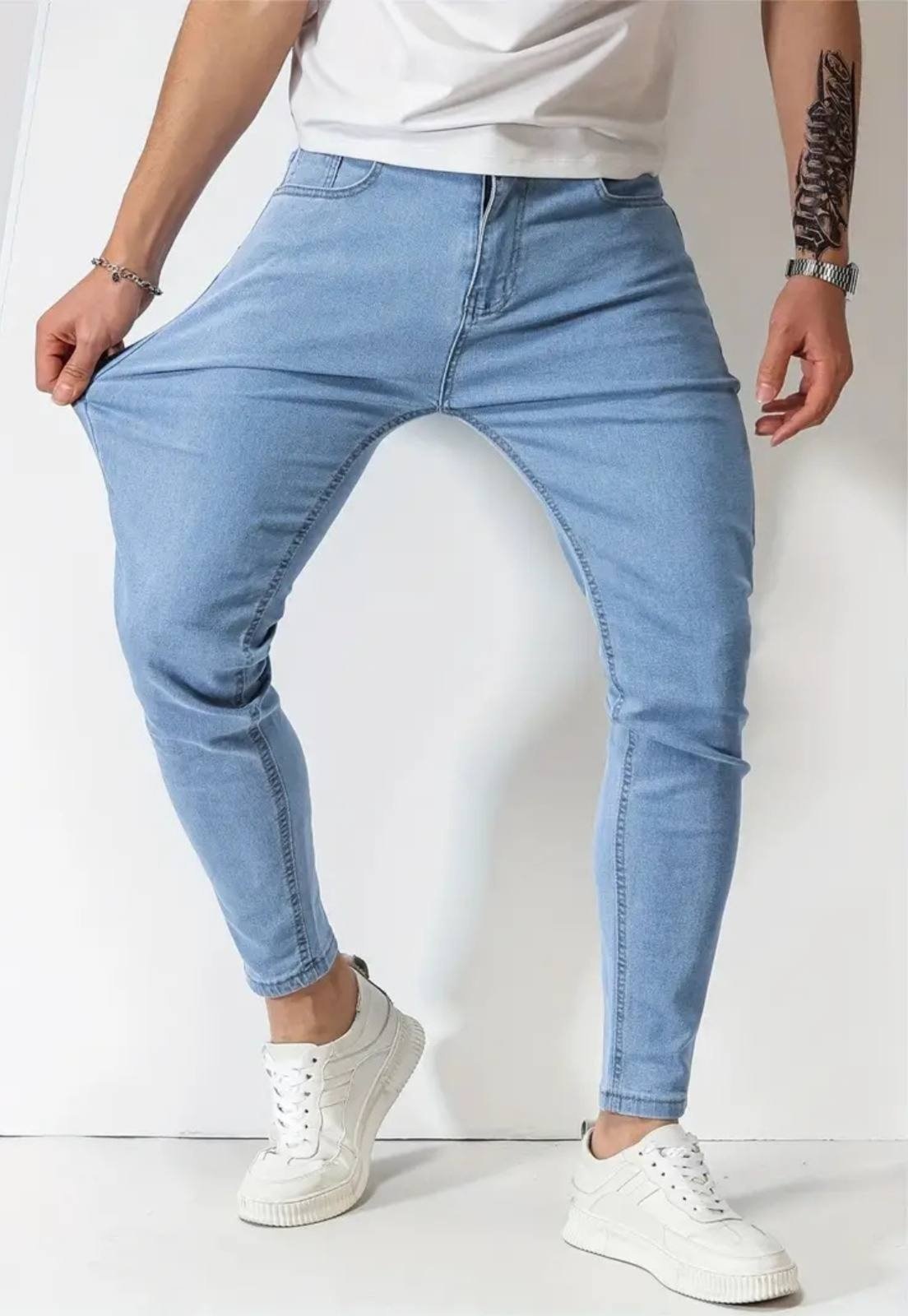Imagem principal Calça Masculina SK Com Elastano Confortável Lavagem Clara Amaciada TEX JEANS azul/jeans