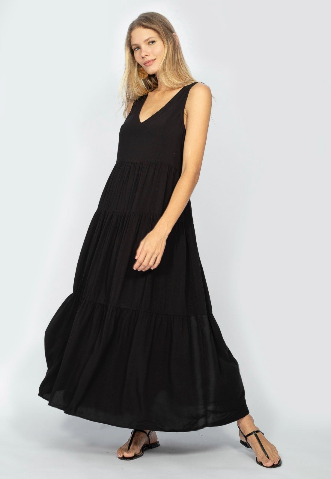 Imagem principal Vestido Regata Longo Peri Viscose Amazonia Vital Camadas o Amazonia Vital preto